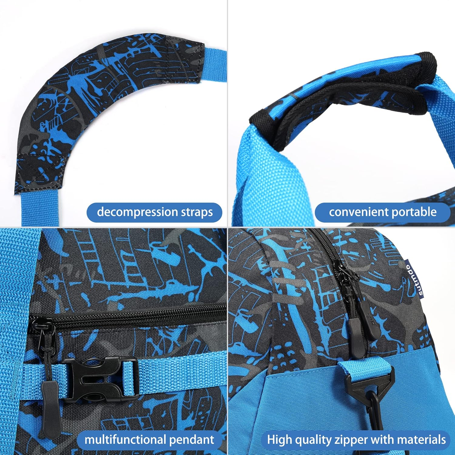 Stumdo Kids Overnighter Duffel Bags for Kids, Carry-On Size & Ideal for School Practice or Overnight Travel Weekender Tote for Travel Gym Sport Bag for Boys & Girls, 11Tylan, 20 X 11 X 11 Inches, Bag - 11-Ddeng image number 6