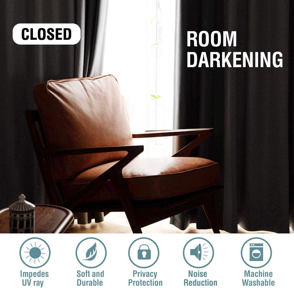 Luxury Velvet Curtains for Bedroom/Living Room Darkening Ultra Thick Soft Velvet Window Curtain Draperies Home Decoration Eyelet Curtains Pair 2 Pieces, Each W132Cm X D213Cm, Stone Blue image number 7