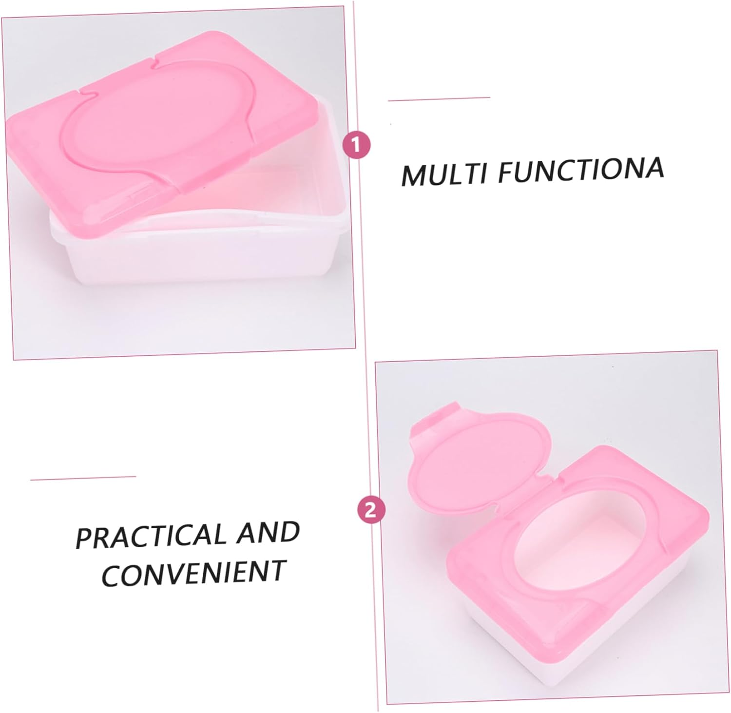 Alipis Wet Tissue Storage Box 2Pcs Sealed Organizer for Home Office Hotel Kitchen image number 4