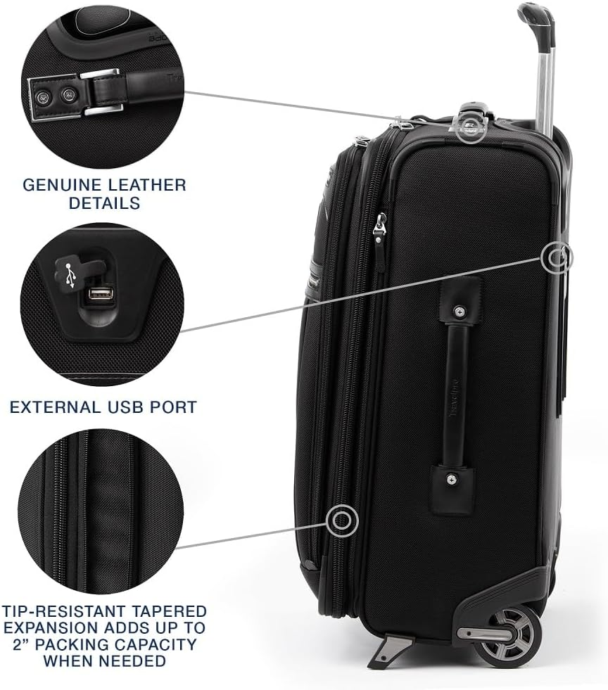 Travelpro Platinum&reg; Elite 22" Expandable Carry-On Rollaboard&reg; Suiter Suitcase - Shadow Black image number 6