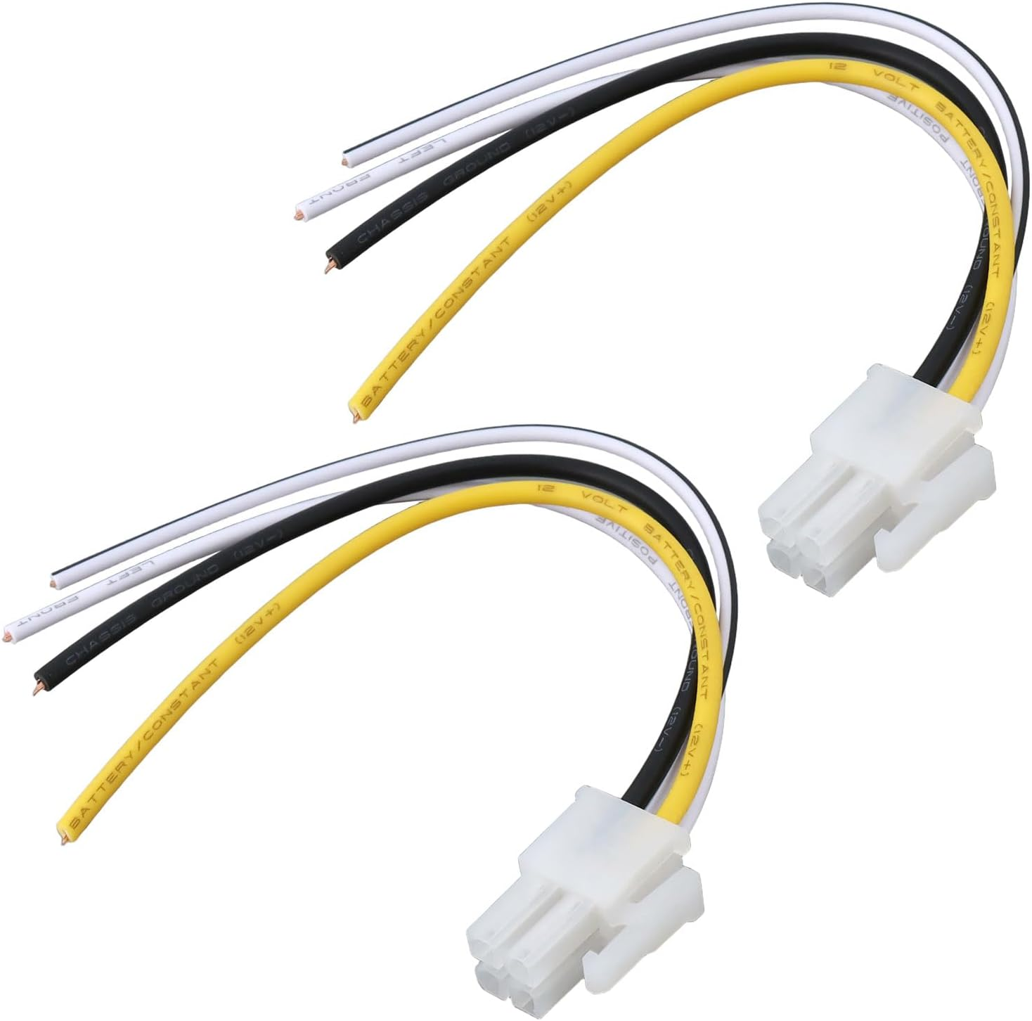 Emsea 2PCS 4Pin Car Amplifier Speaker Wire Harnesses 14Cm Compatible with Alpine Compatible with Diamond Audio Amplifiers image number 2