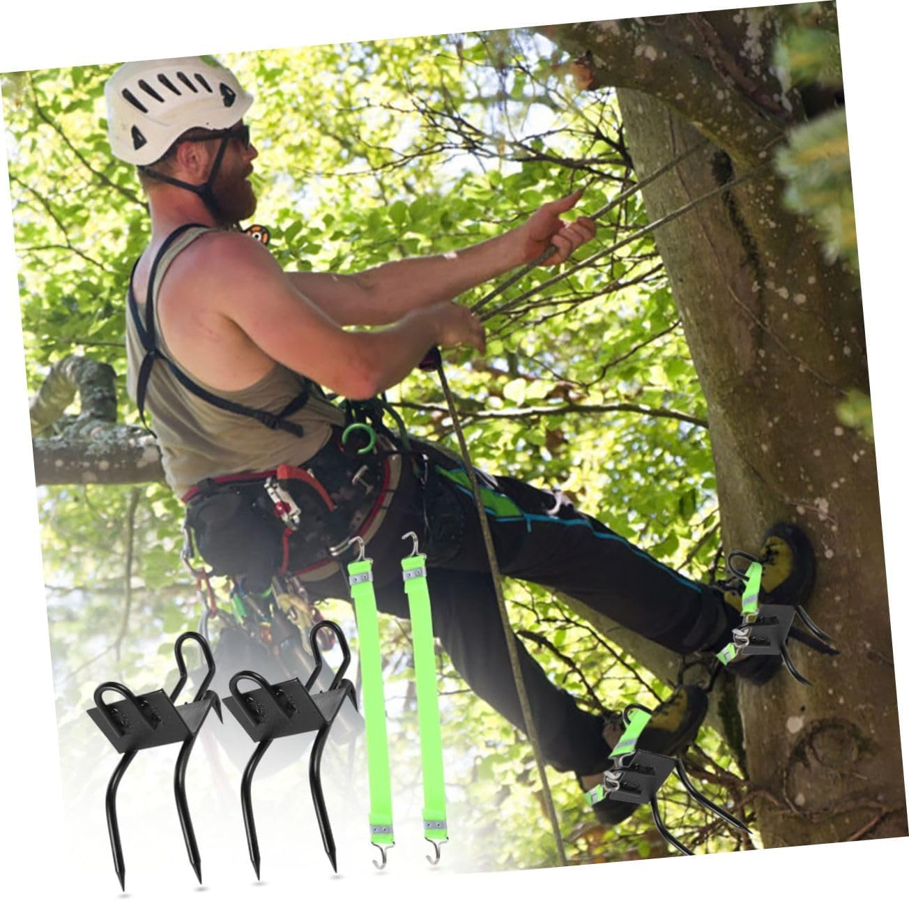 CORHAD Tree Climbing Shoes Non-Slip Spikes Carbon Steel Climbing Tool Adjustable Size for and Observation