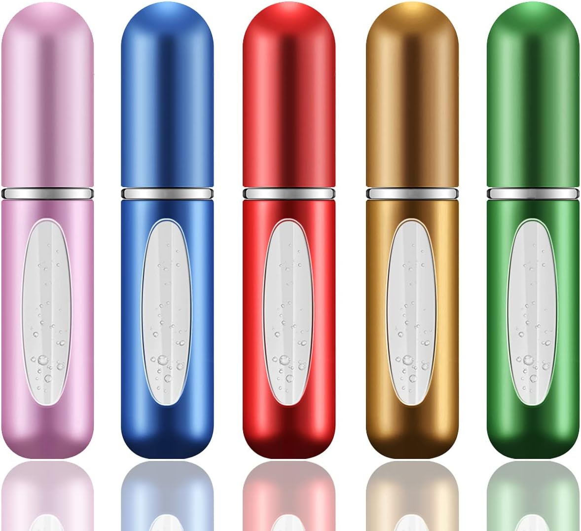 5 PCS Perfume Atomiser Bottles 5Ml Mini Refillable Spray Portable Liquid Bottle with Visual Window Empty Travel Bottle for Purse Handbag Pocket Luggage (A) image number 1