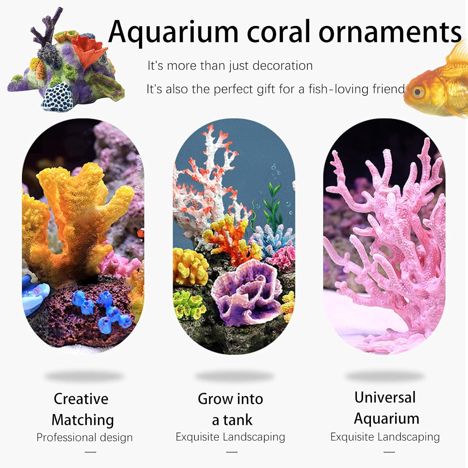 Aquarium Coral Decor,Artificial Coral Reef Rock Decor, Aquarium Decoration Underwater Plants Fish Tank Ornament,Colorful for Fish Tank & Landscape Decoration,Resin Coral (03) image number 1