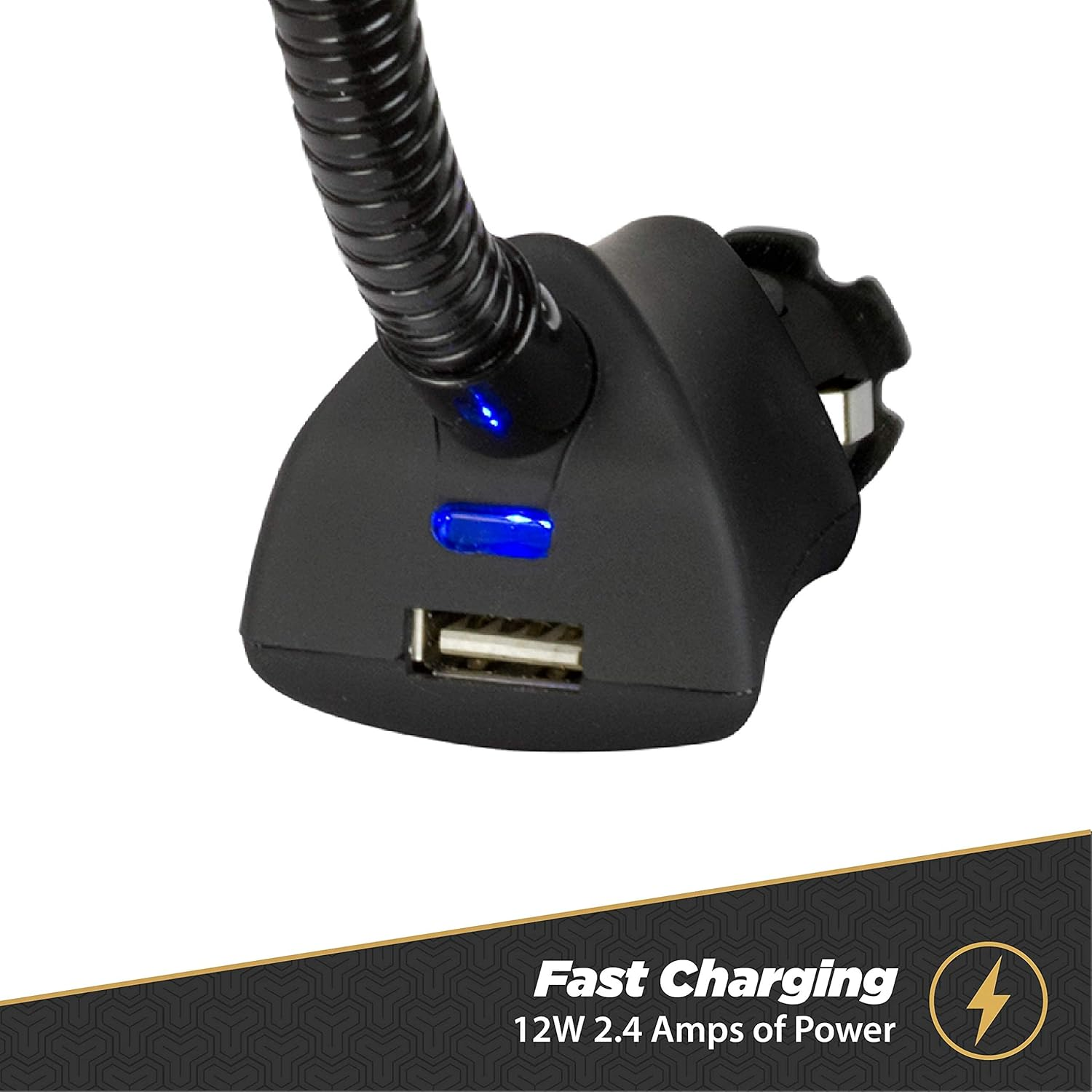 Scosche SUH12V Select Power Socket Mount with Phone Mount for Car, Flexible Neck, and USB Charging Port, 360 Rotation, Black image number 3