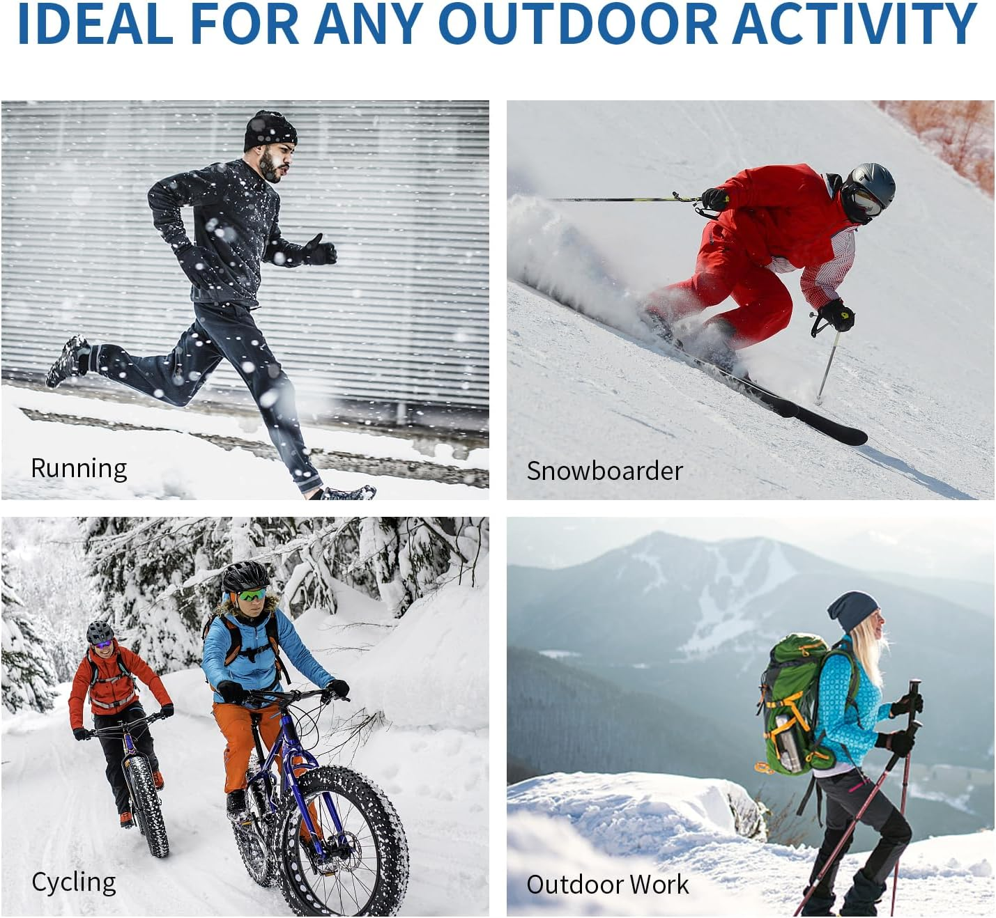 Winter Gloves for Men and Women, anti Slip Touchscreen Windproof Cycling Gloves, Warm Gloves Cold Weather Cycling Gloves for Walking Riding Driving,Black image number 2