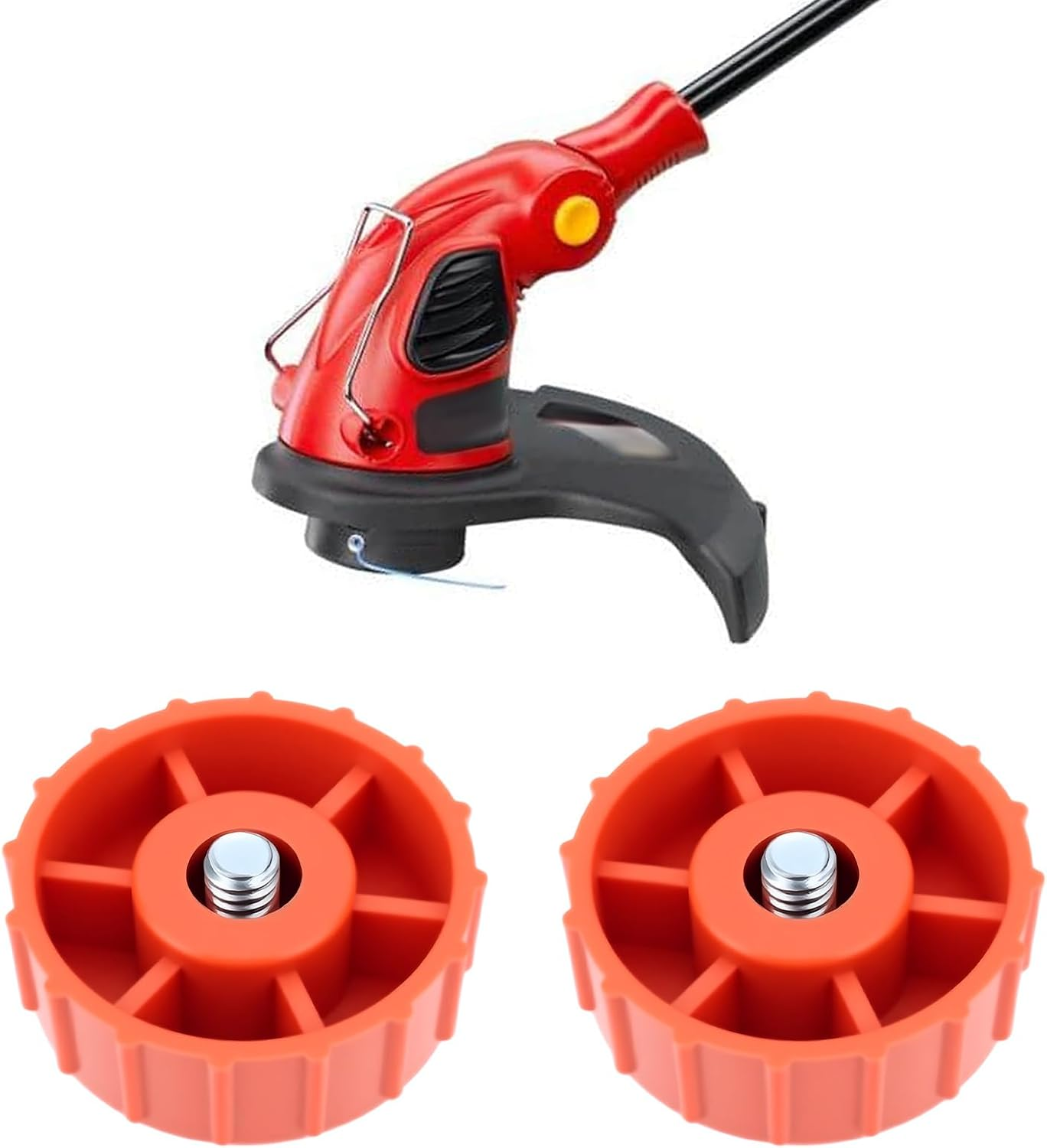 Emagtech 5Pcs Red Trimmer Left Hand Thread Bump Knob 308042003 Compatible with Homelite Compatible with John Deere image number 3