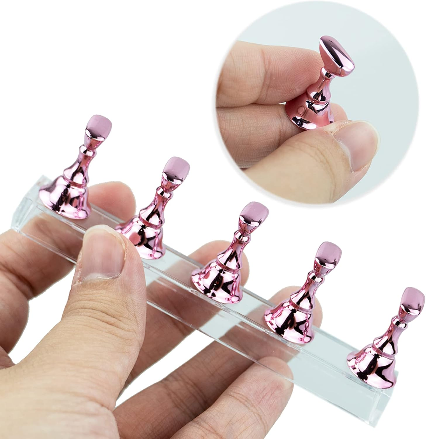 False Nail Stand Displayer Holder for Nail Art Practice Transparent Acrylic, Transparent Acrylic Nail Holder, False Nail Stand Manicure Nail Displayer, Nail Practice Show Board image number 3