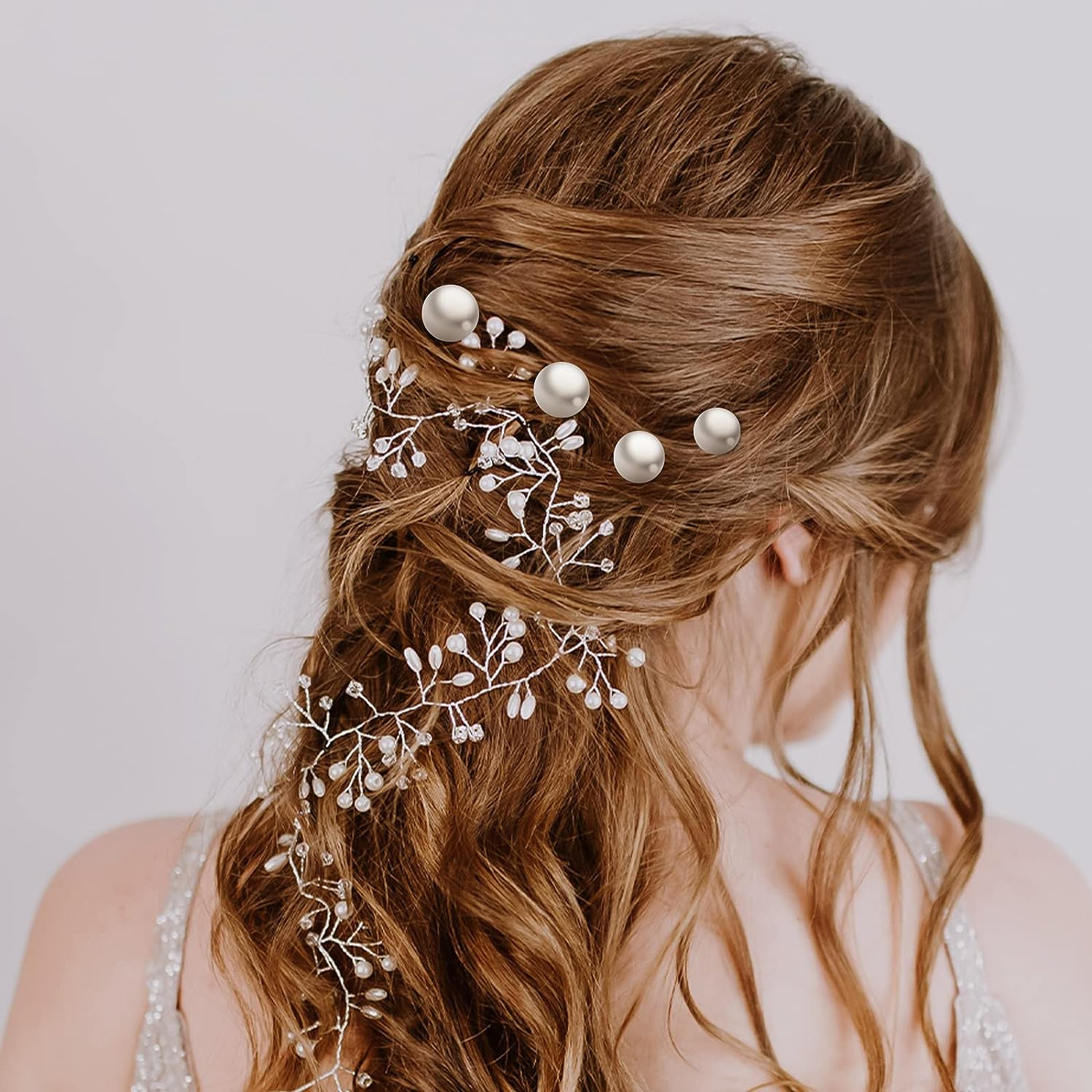 AIEX 36Pcs Pearl Hair Pins - Wedding and Bridal Rhinestone Hair Accessories for Brides, Women, Girls (Silver) image number 2