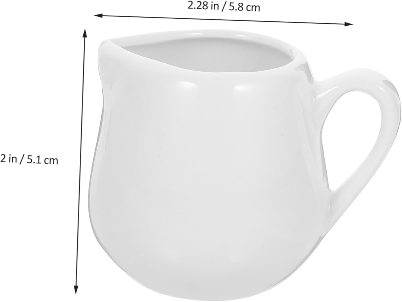 ABOOFAN Mini Ceramic Creamer Pitcher with Handle, 4 Pcs 100Ml Coffee Milk Creamer Pitcher White Milk Frothing Pitcher Coffee Jug Pourer Syrup Espresso Cup for Honey Sauce image number 1