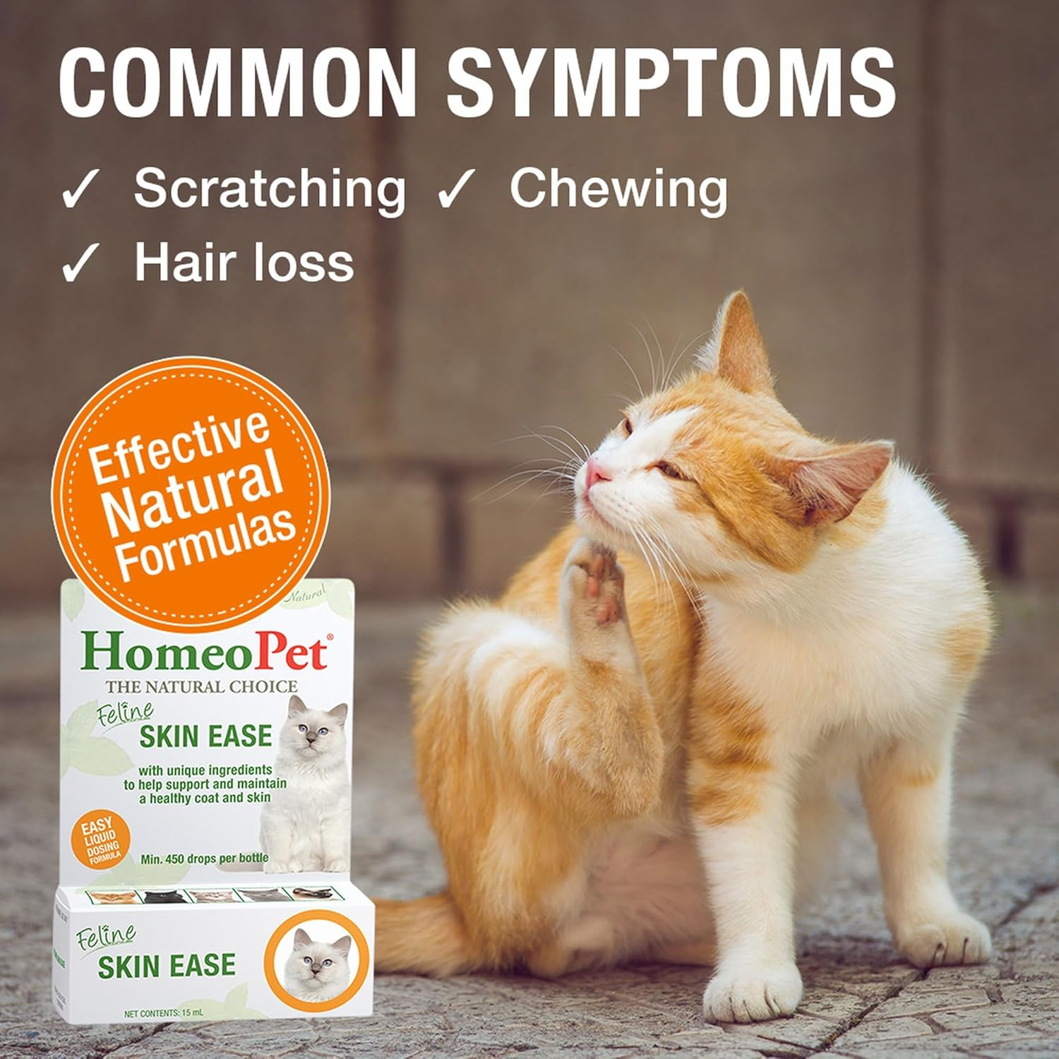Homeopet Feline Skin Ease 15 Ml &ndash; Natural Cat Skin Relief Drops for Irritated Skin, Chewing, Scratching & Hair Loss &ndash; Natural Remedy to Relieve Cat Skin Issues & Support Healthy Coat. Vet Approved image number 3