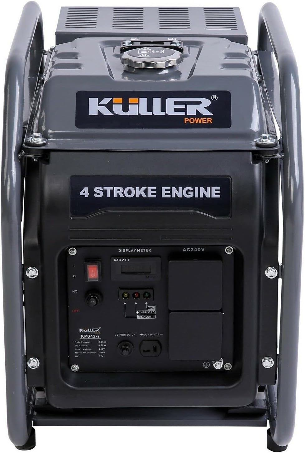 KULLER Inverter Generator 4.2KW Max 3.5KW Rated Pure Sine Wave Single-Phase Petrol DC Output Camping