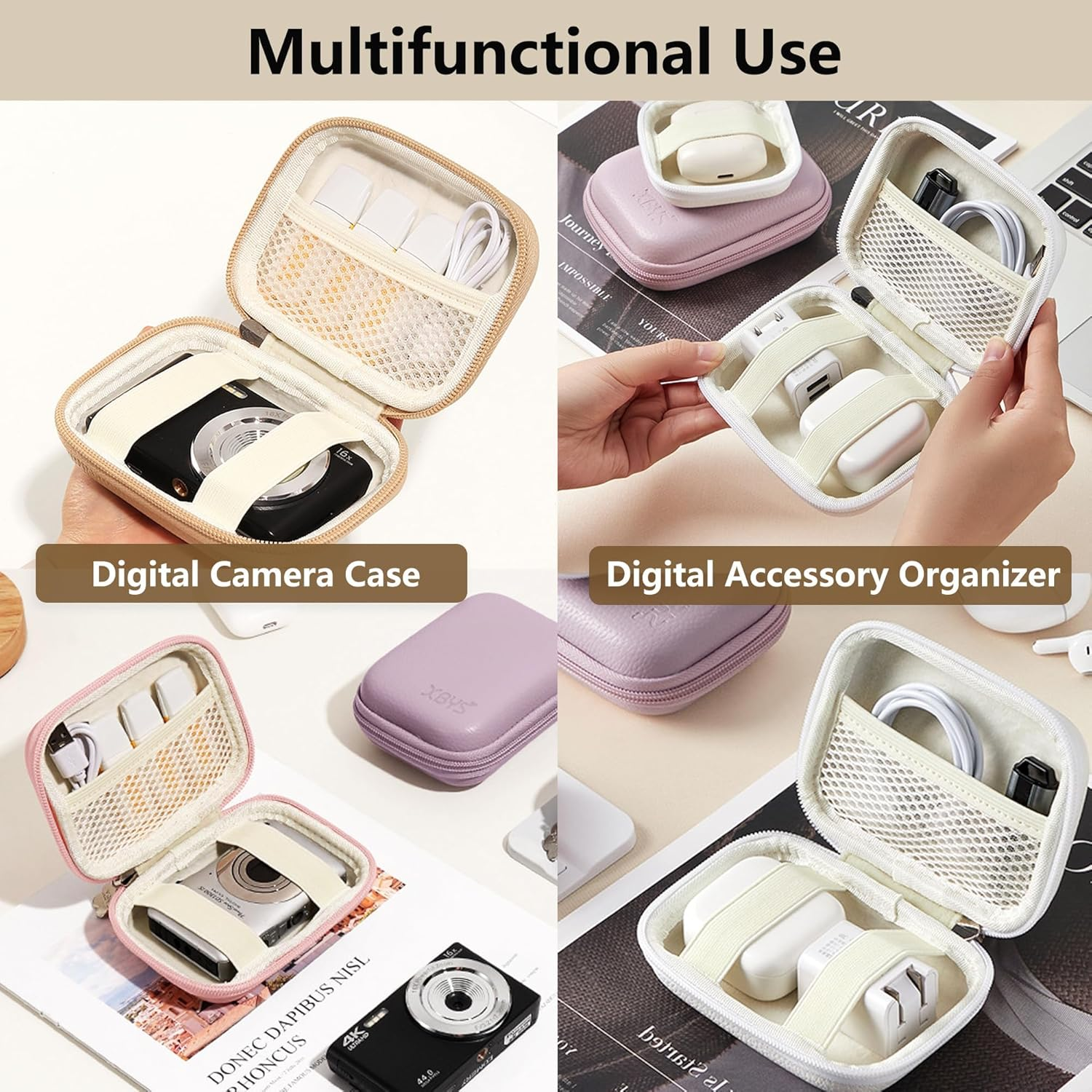 Digital Camera Case Compatible with Camkory/For Kodak Pixpro/For Lecran/For Vahoiald/For Canon IXUS 285 HS, Small Travel Cameras Storage Holder for Accessories SD Card (Blue) - Blue image number 1