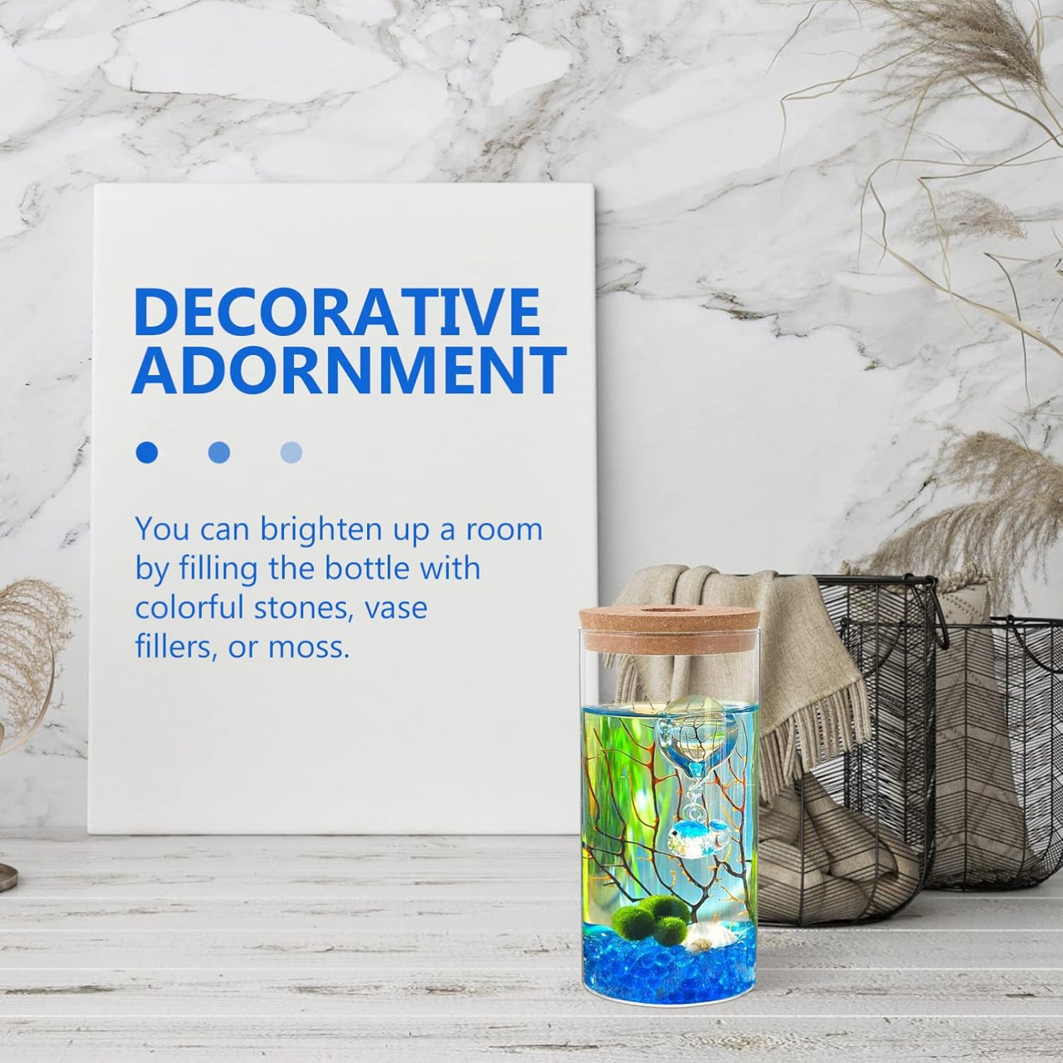 Mipcase Glass Moss Plant Bottle Decorative Micro Landscaping Container for Home Elegant Plant Pot image number 3