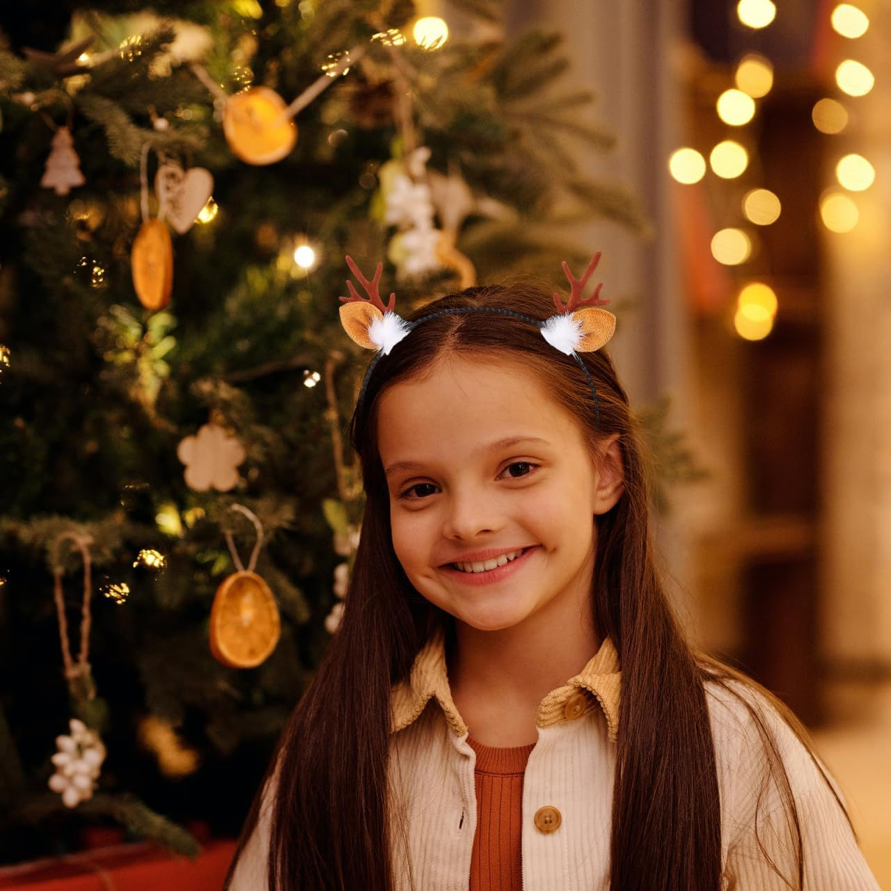 WOFASHPURET Pack of 2 Christmas Reindeer Antlers Headband with Rabbit Ears Durable Xmas Hair Accessory Dimensionally Stable Party Headpiece for Women image number 6