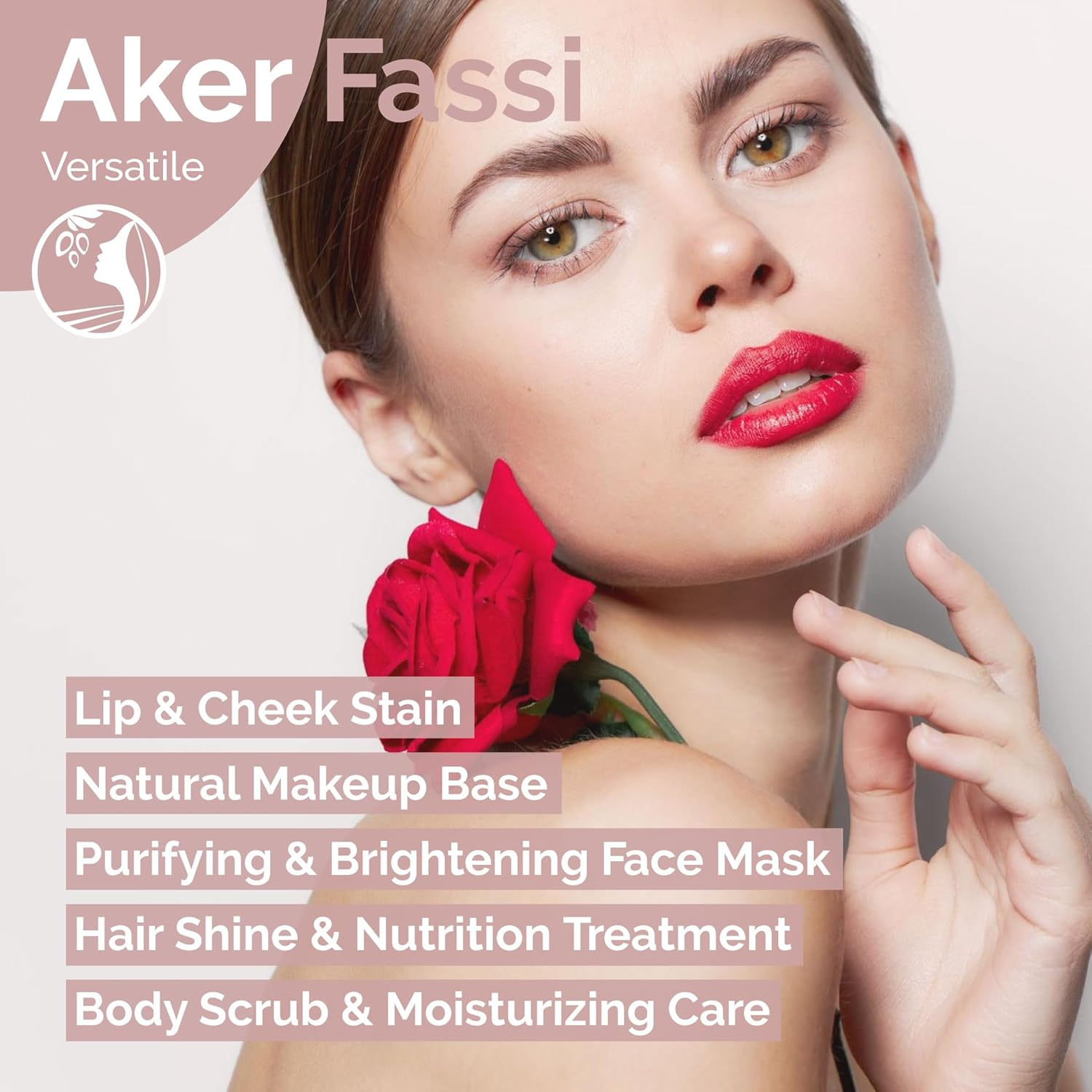 Fatima'S Garden Natural Aker Fassi Powder with Pomegranate Bark - Traditional Moroccan Lip & Cheek Tint 50G image number 1