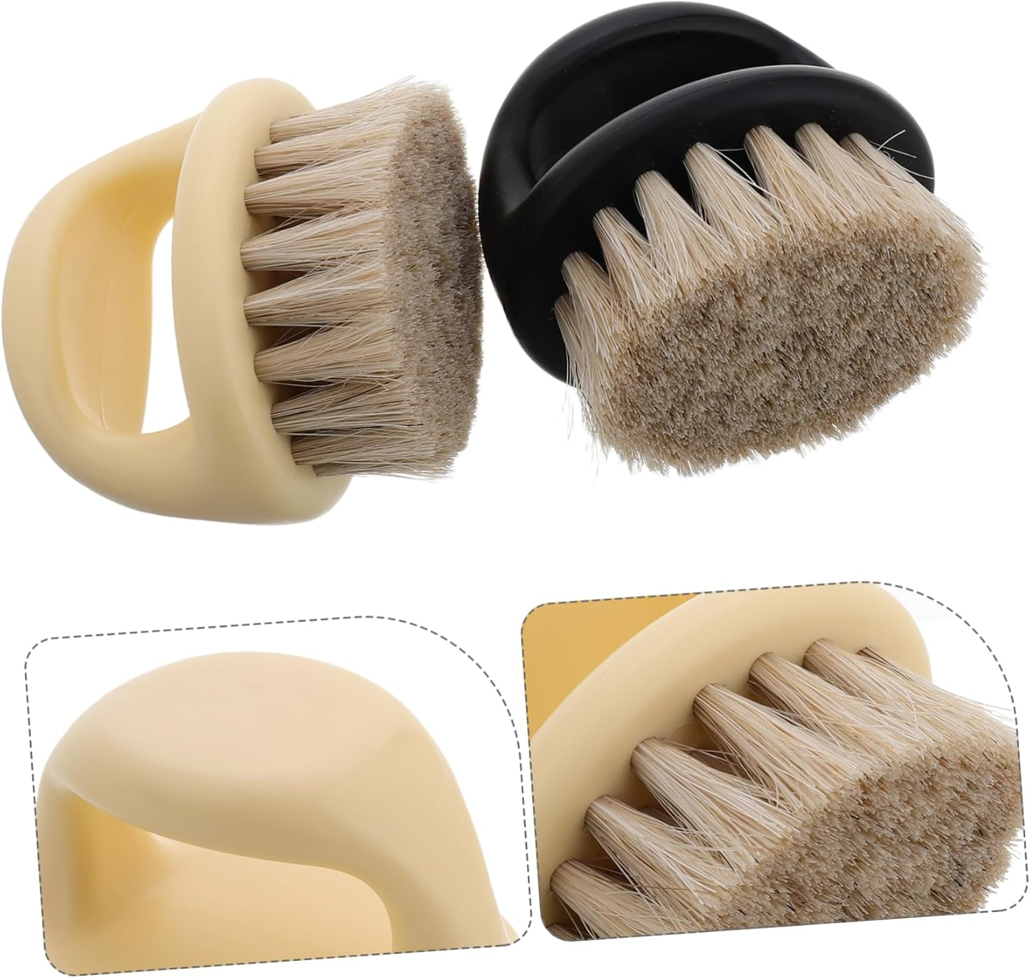 PLAFOPE 2Pcs Professional Nail Care Tools Fingernail Brush Cleaner Soft Bristle Nail Art Dust Brush Versatile for Salon Home Use Portable image number 1