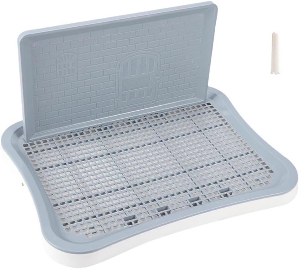 AIMALL Indoor Dog Potty Trainer, Small to Medium Breed Pet Toilet with Raised Edges, Anti-Slip Pee Tray, Easy Clean Grid System - 20.08"X15.55"X1.38"