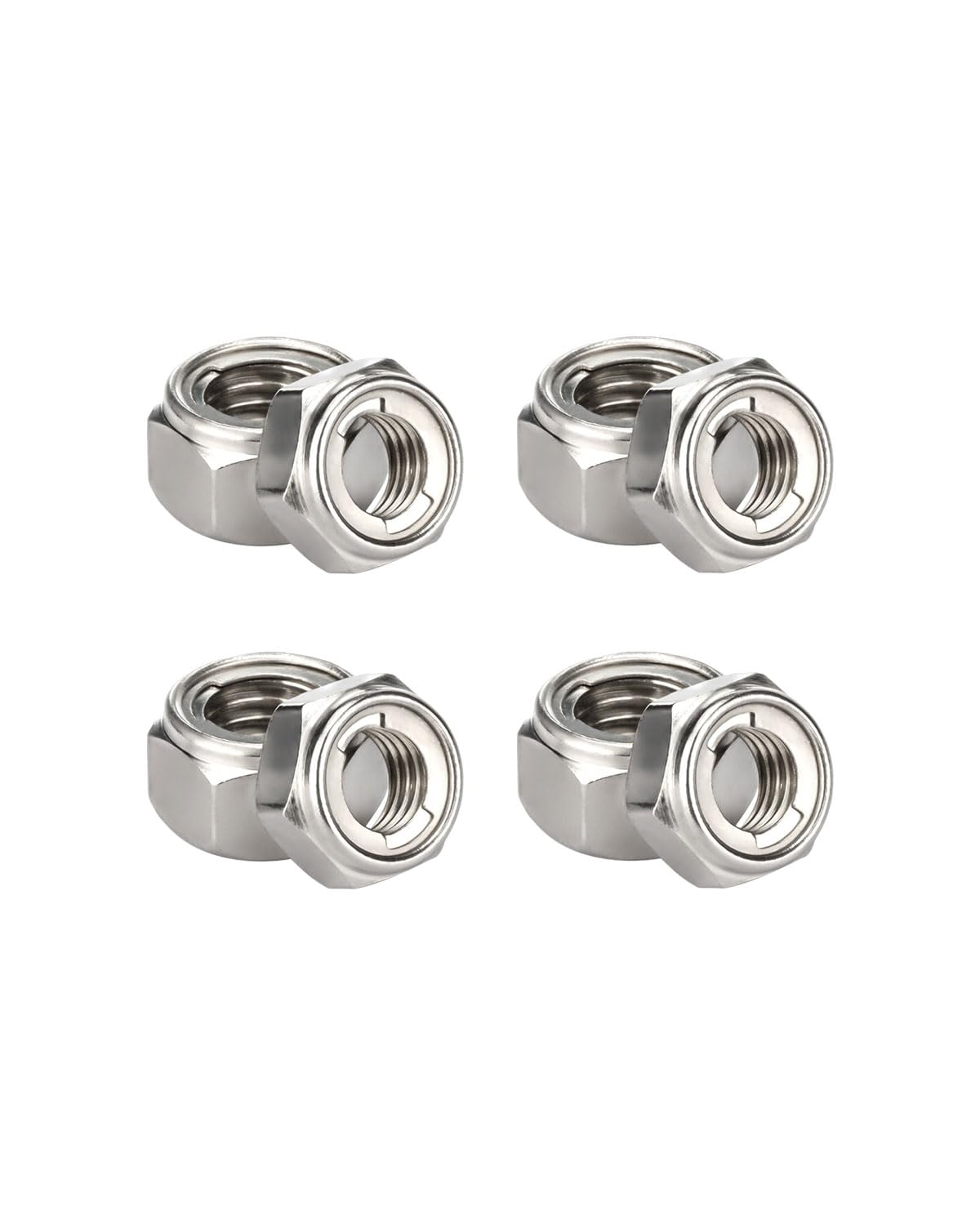M8 Locknuts - Imscrews 304 Stainless Steel Locknuts - Durable Hardware for Home Repairs and Professional Projects Pack of 50 image number 2