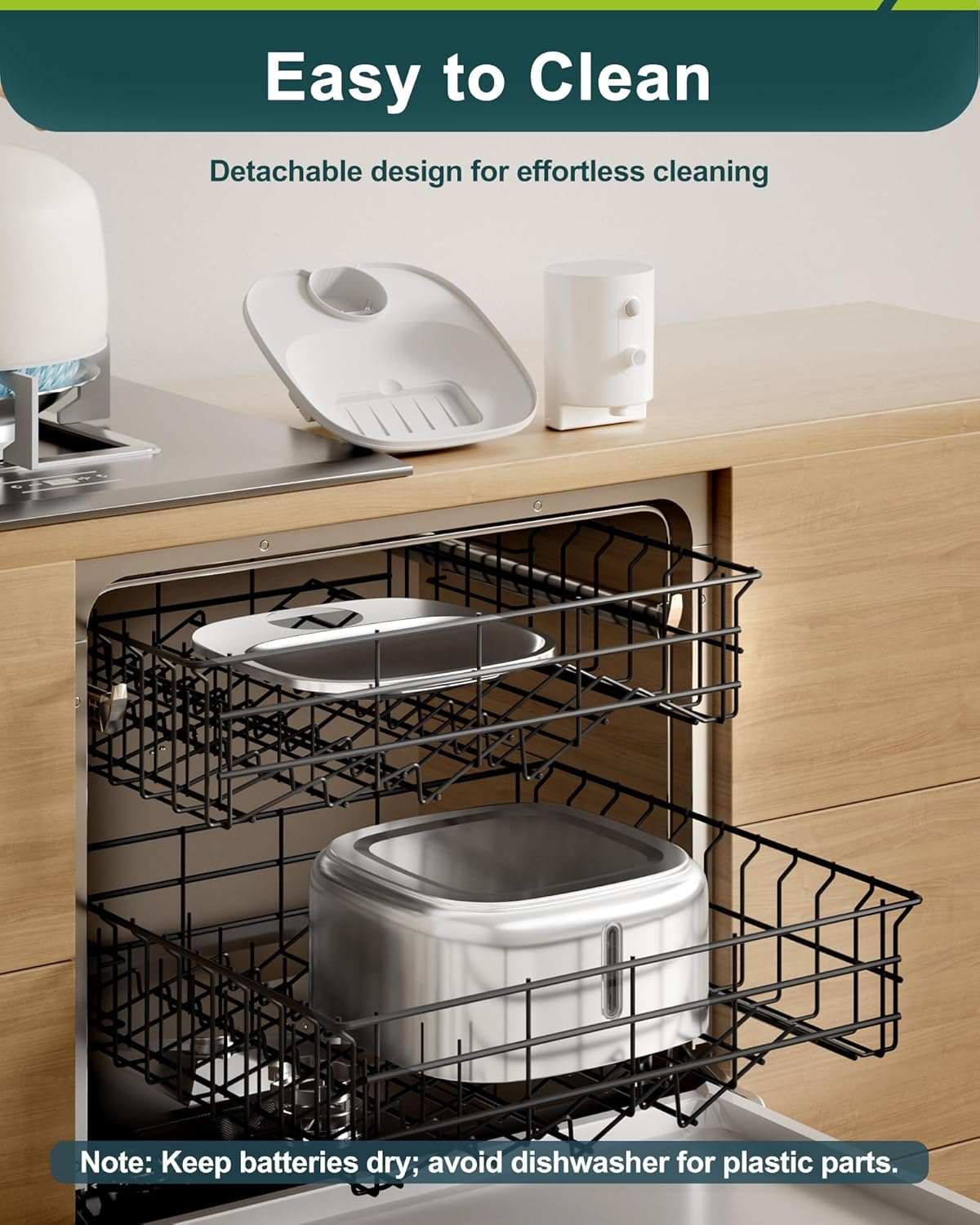 Gimars Wireless Cat Water Fountain Stainless Steel,108Oz/3.2L Pet Water Fountain with Motion Sensor for Cats and Dogs, 5000Mah Battery Operated,Ultra Quiet Cat Drinking Fountain with 2 Filters image number 3