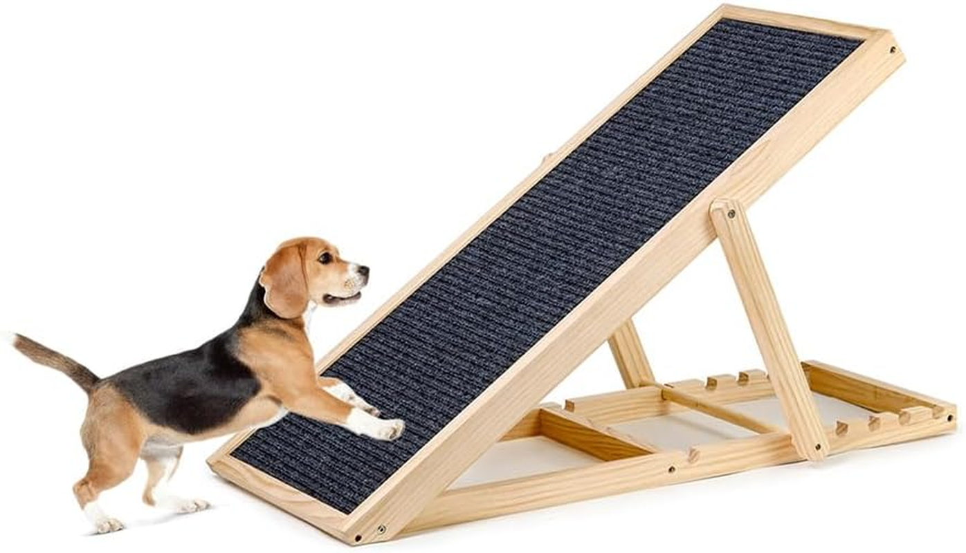 ATDORO Folding Portable Wood Pet Ramp for Small and Older Animals,Lightweight Dog Car Ramps for SUV, Bed, Couch (Large) image number 2