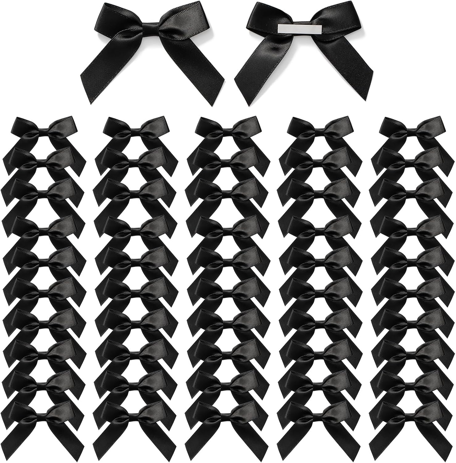 MORSUNBELA 50 Mini Bows,Self-Adhesive Bows Decorations for Party,Gift Wrapping,Crafting,Weddings Cake Decor,Diy Projects,Small Bow,Gold