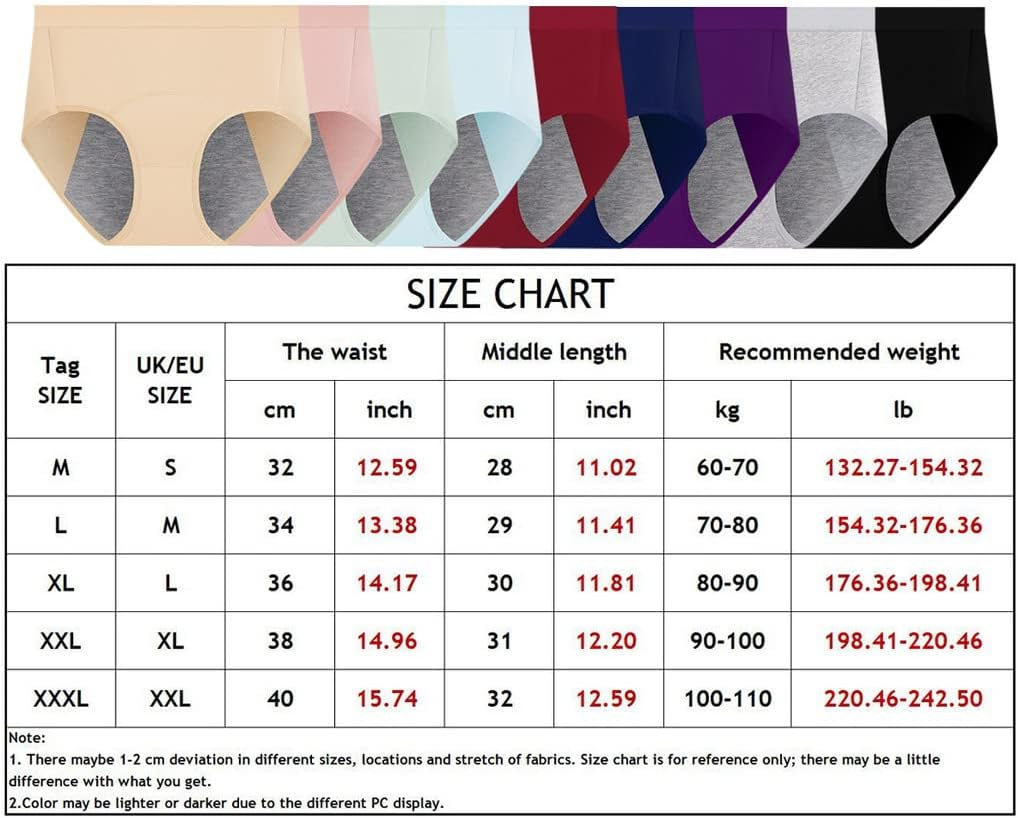 Underwear, Period Pants Heavy Flow Menstrual Underwear Womens High Waist Knickers Leakproof Pants Back Coverage Ladies Pack of 5 image number 2