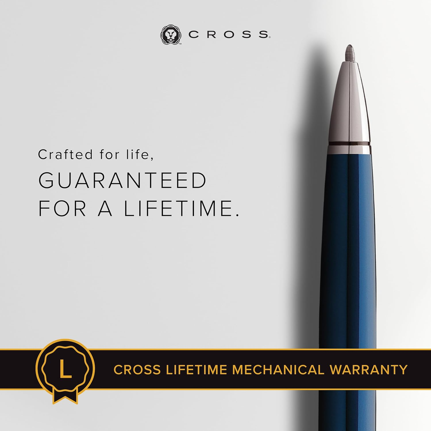 Cross Coventry Ballpoint Pen, Blue Lacquer with Chrome Finish image number 6