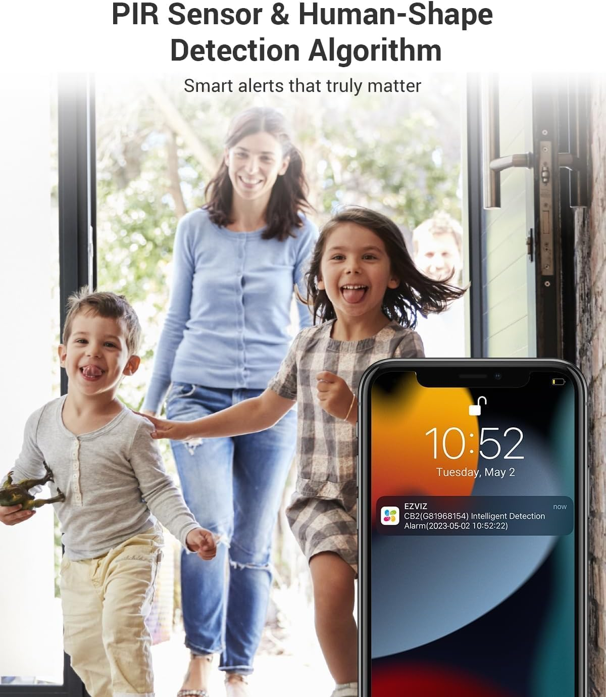 EZVIZ Wireless Security Camera, 1080P HD Indoor Wifi Battery Home IP Camera, Baby and Pet Monitor, PIR Detection, Night Vision, 2-Way Talk, Easy Install, 521G SD and Cloud Storage, Alexa, CB2 White