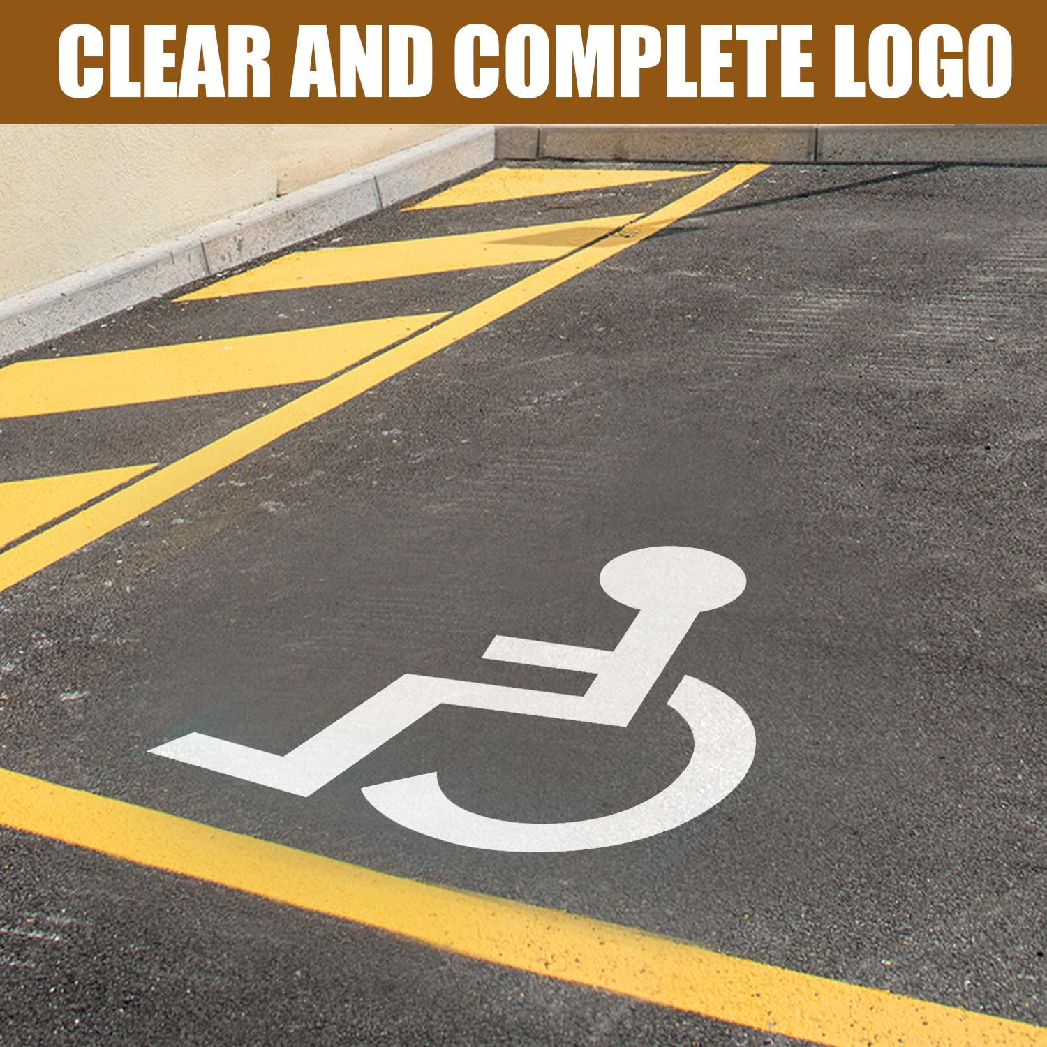 Handicap Stencil for Parking, 31.5X25.2In Reusable Parking Lot Template Handicapped Signs for Parking Lot Garage Pavement Stencils for Painting image number 4