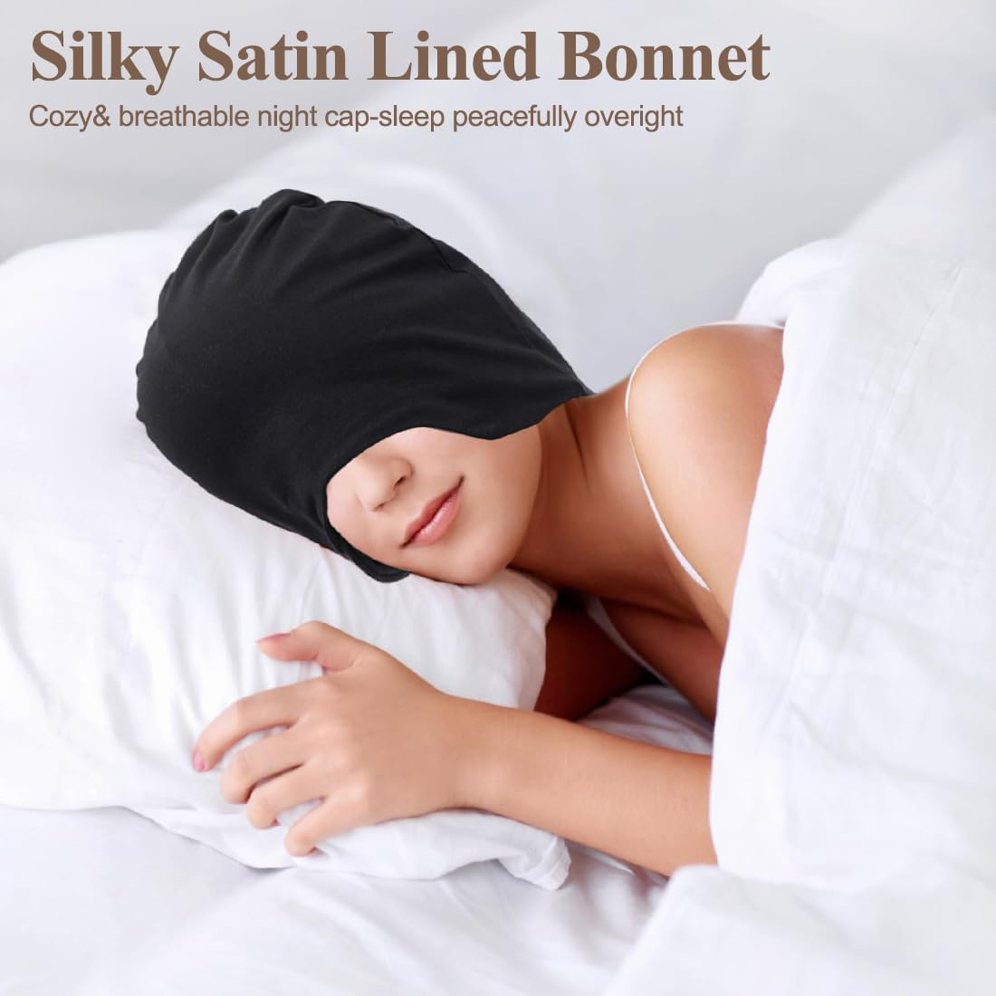 Sleeping Cap, 1 Piece, Double Layer, Lightproof with Eye Protection, Ideal for Postpartum and Elderly Sleeping image number 3