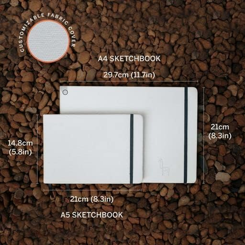 Etchr Mixed Media Sketchbooks for Drawing and Painting I A5 5.8X8.3In Hot Press Smooth 100 Percent Cotton Sketch Watercolor Paper I Vegan Friendly I 54 Pages Landscape Format image number 3