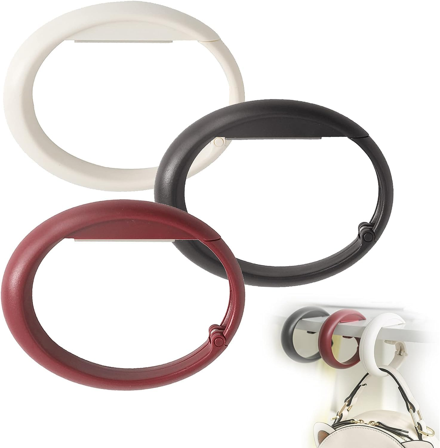 Pack of 3 Handbag Holder Bag Holder for Table, Portable Table Bag Holder, Foldable Handbag Hook for Tables Folding Purse Hooks for Women from Caf&eacute;s Restaurants