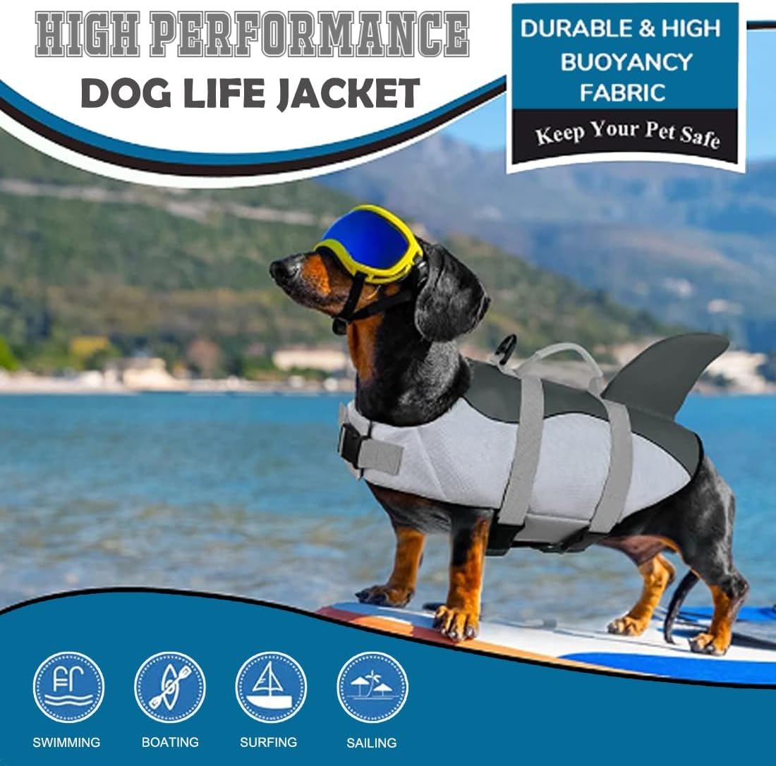 Dog Life Vest, Life Vest for Small, Medium and Large Dogs with Handle and Reflective, with Good Buoyancy, for Pool, Beach and Boat, Orange S image number 1