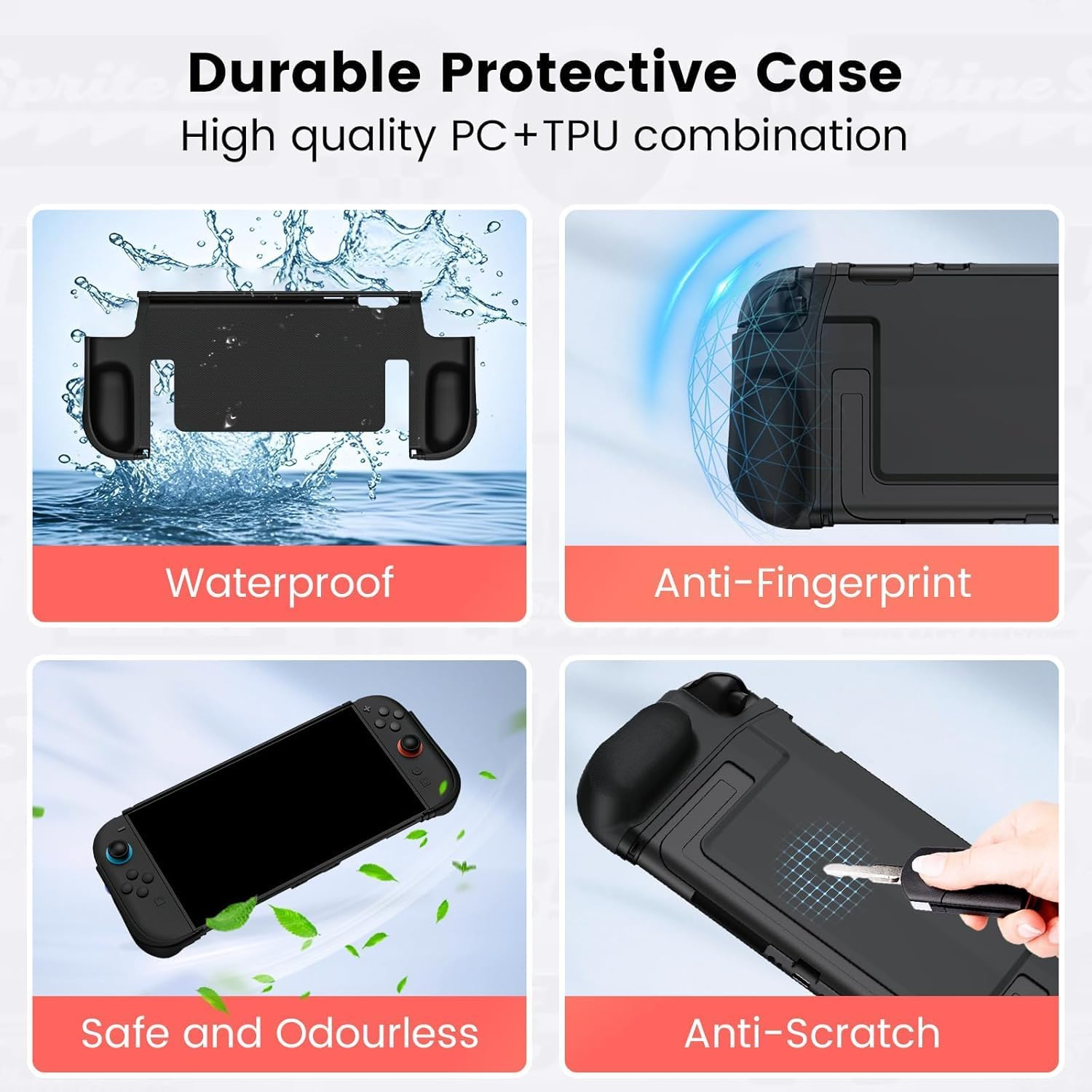 Grip Case Compatible with Switch 2,With 6 Rocker Cap, Slim Dockable Protective Case Compatible with Switch 2,TPU Splice Hard Console Cover like a Real Gamepad with Shock Absorption and Scratch Protection image number 4