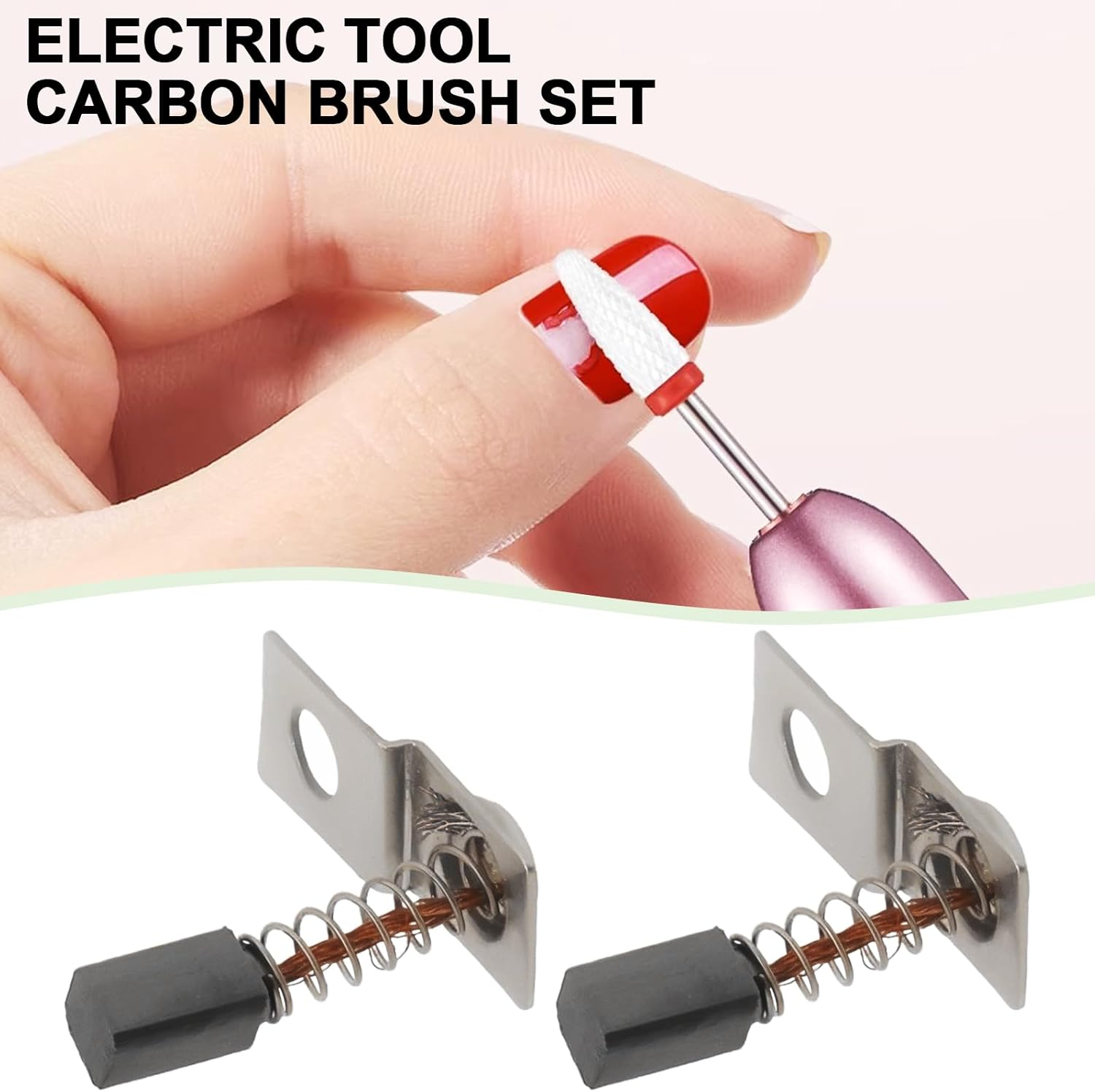 YINETTECH 2 Pairs Carbon Brush Set Nail Drill Carbon Brush 2.4X2.4X4Mm Replacement Part PKE-650A Compatible with UG12 SUG12 UG14 DM12 Nail Drill Machine image number 5