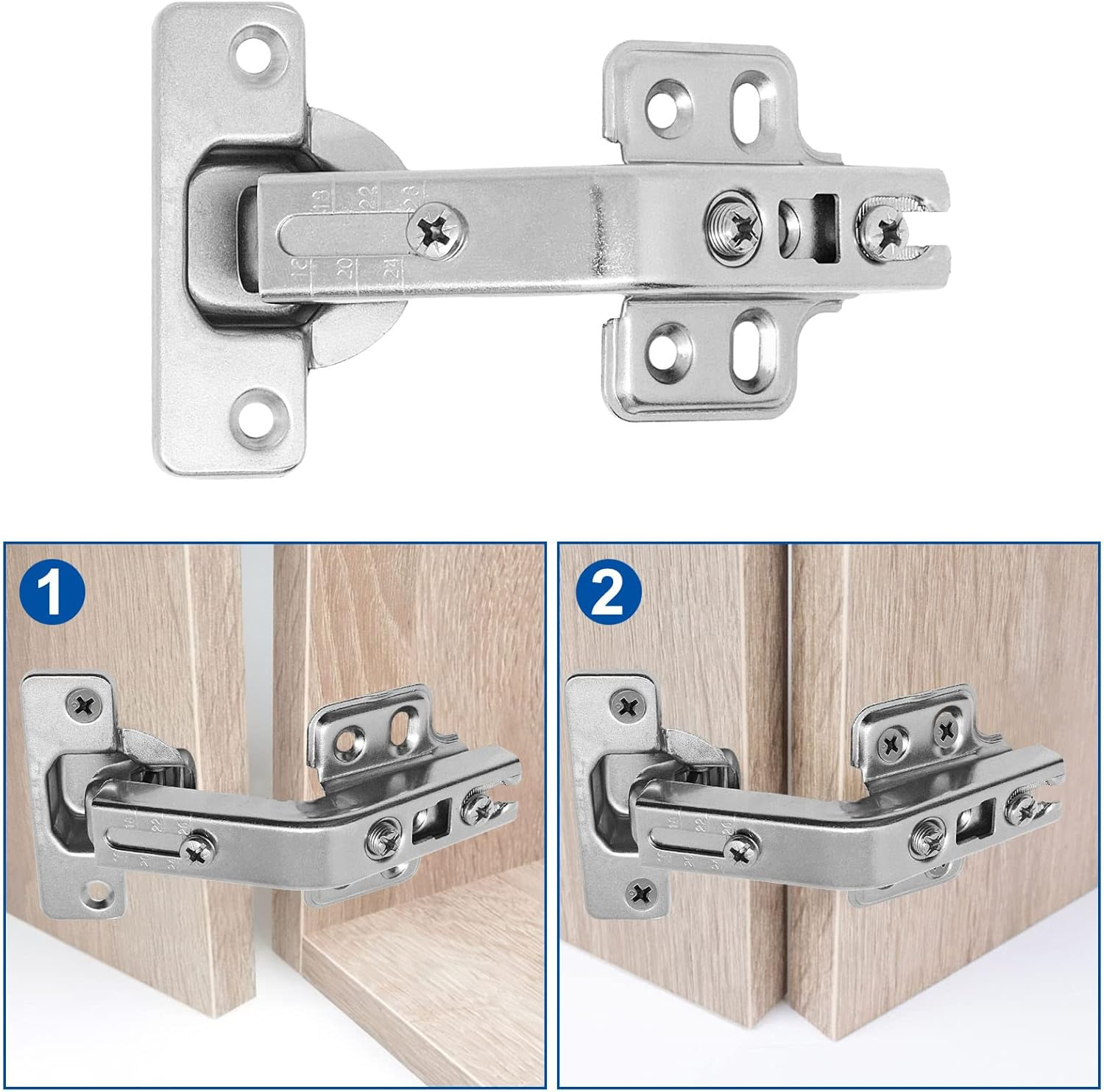 SWZHAI 135 Degree Lazy Susan Hing Set of 2, Full Overlay Face Frame Plate Mounting Cabinet Hinges for Folding Kitchen Cupboard Door(135 Degree)