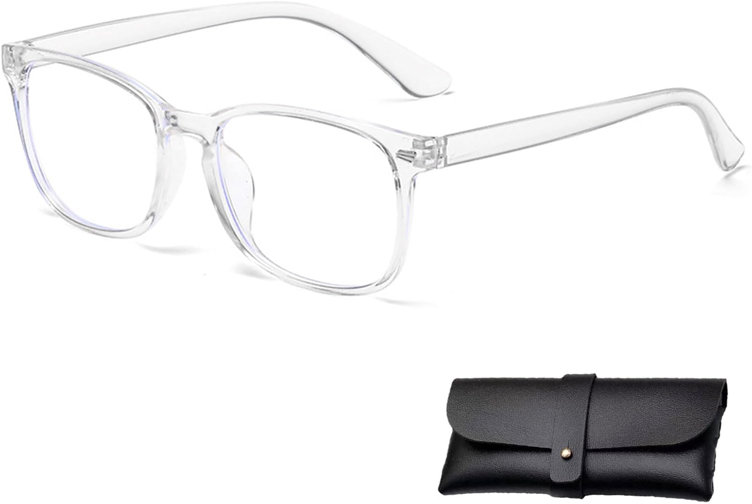 BGENHPON Upgraded Computer Game Anti-Blue Light, UV Ultraviolet Glasses, Anti-Eye Fatigue Square Frame Glasses for Men and Women, Transparent Lens Design image number 3