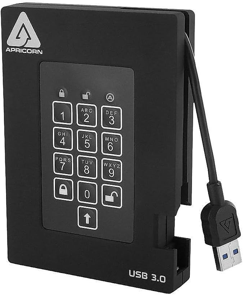 Apricorn Aegis Padlock Fortress FIPS 140-2 Level 2 Validated 256-Bit Encrypted USB 3.0 Hard Drive with PIN Access, 2 TB image number 4