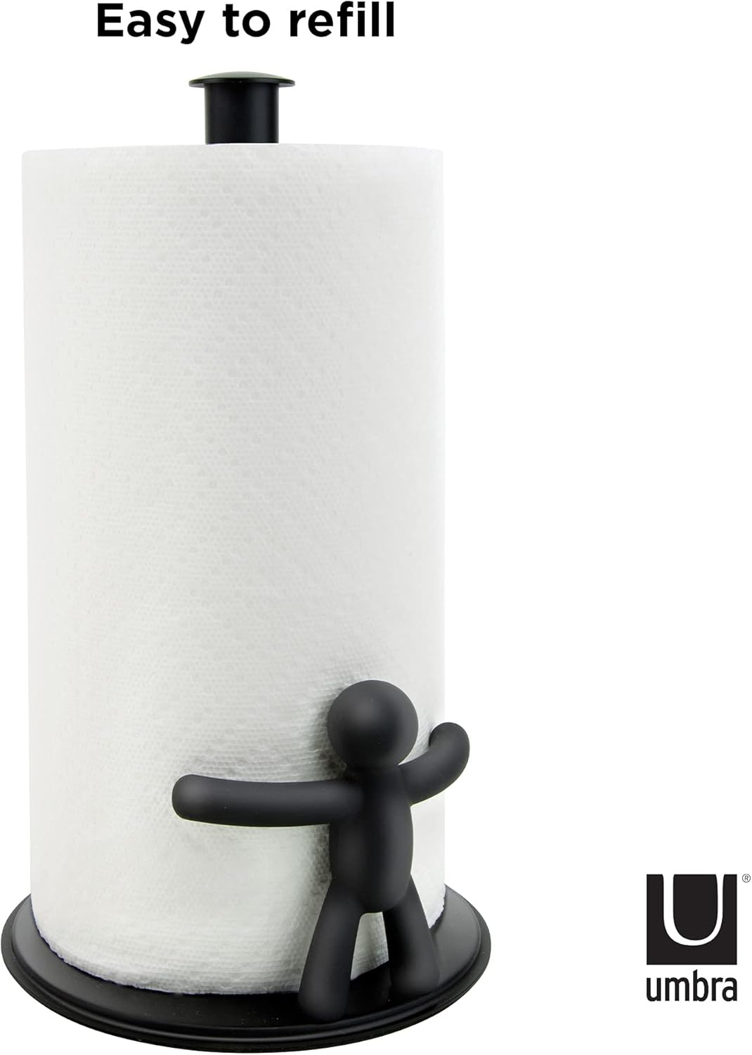 Umbra 330280-040 Buddy Paper Towel Holder Stand for Kitchen Countertop, Unique Dispenser, Black Kitchen image number 3