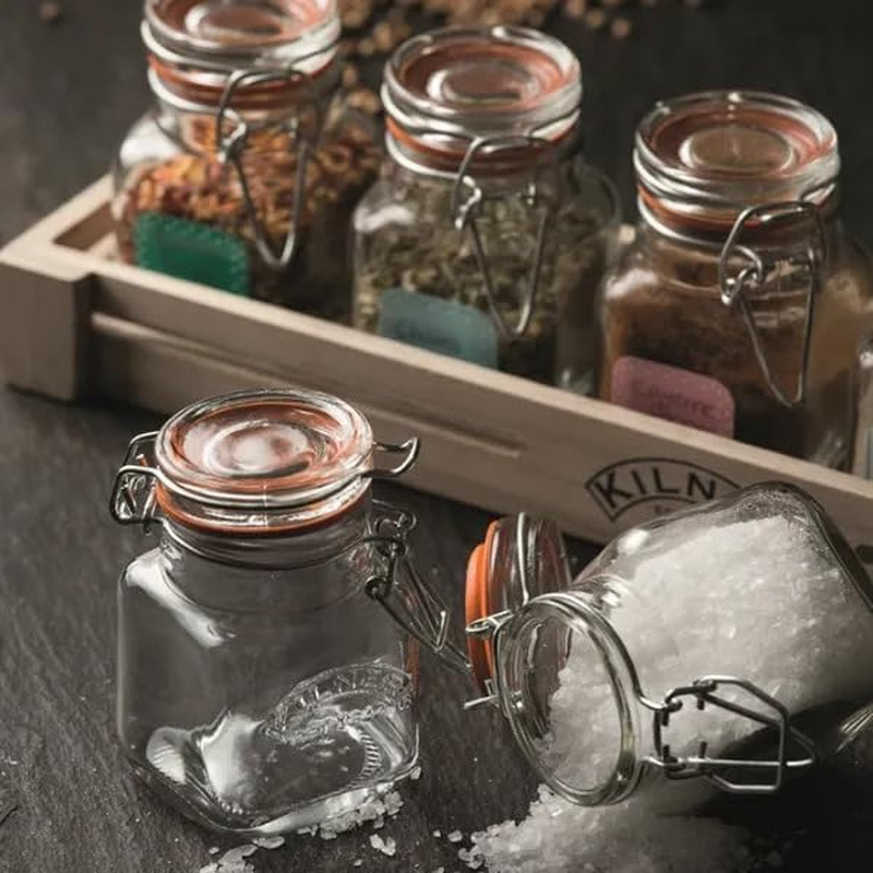 Kilner Glass Clip Top 7 Piece Spice Jar Set image number 1