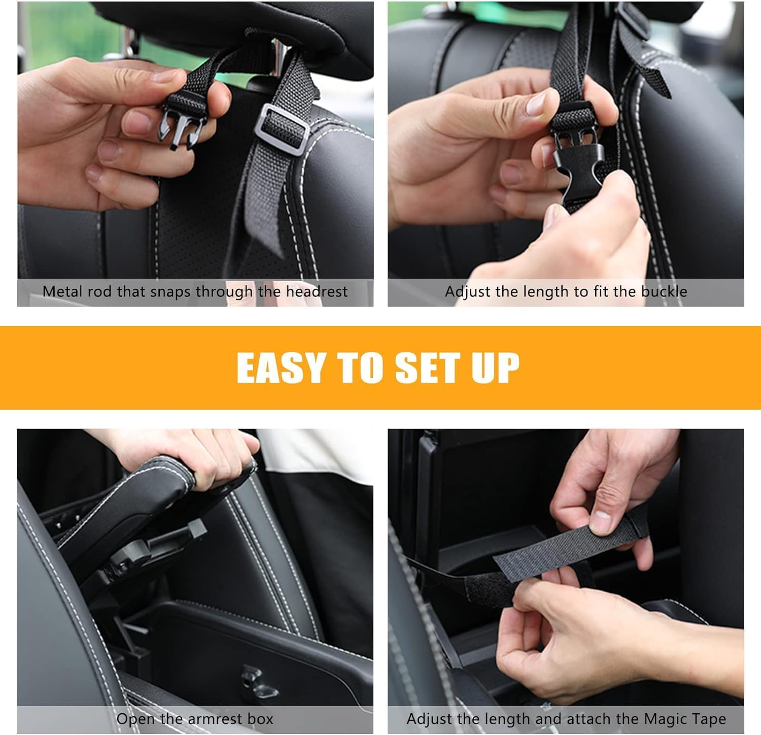 Car Handbag Holder Car Net Pocket PU Bag, 1Pc PU Leather Car Pocket Handbag Holder, Car Net Pocket Handbag Holder Car Seat Side Storage Bag, Car Net Pocket Handbag Holder, PU Leather Handbag Holder image number 6