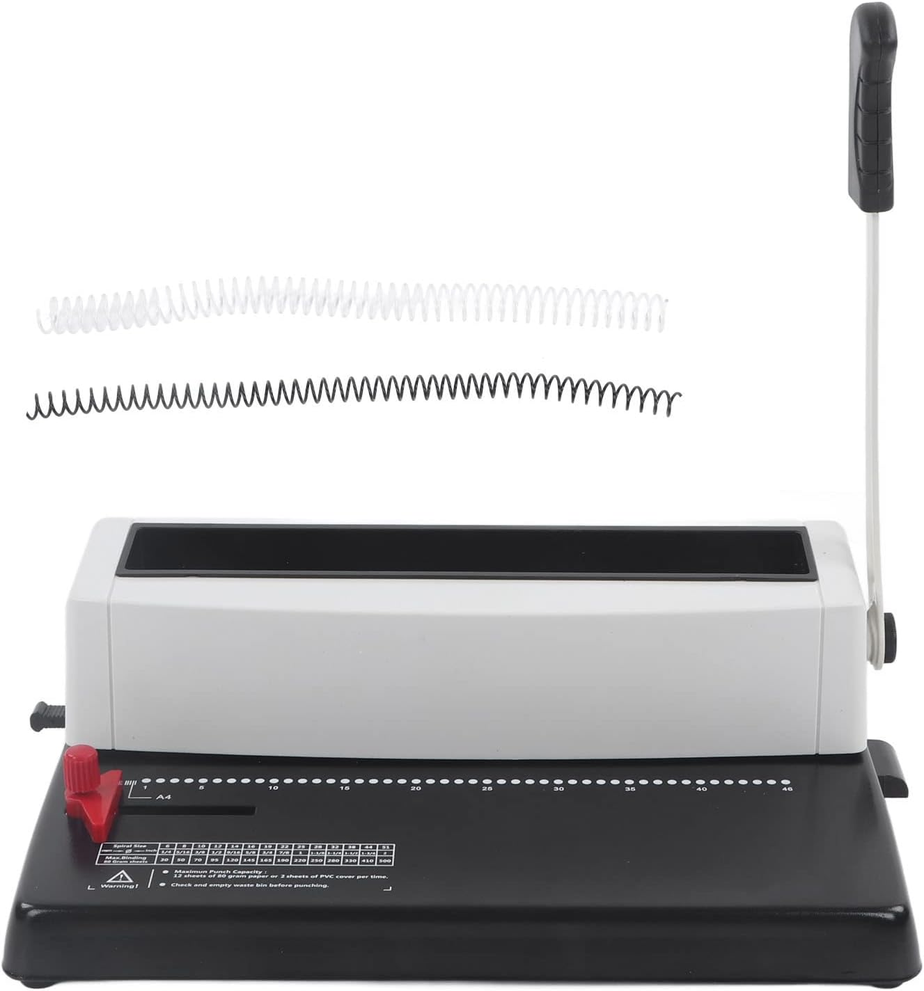 Coil Spiral Binding Machine, Humanized Handle, 12 Sheet Punch Capacity, Adjustable Margin A4 A5 Letter Size Suitable for Letter Size, A4, A5 image number 6