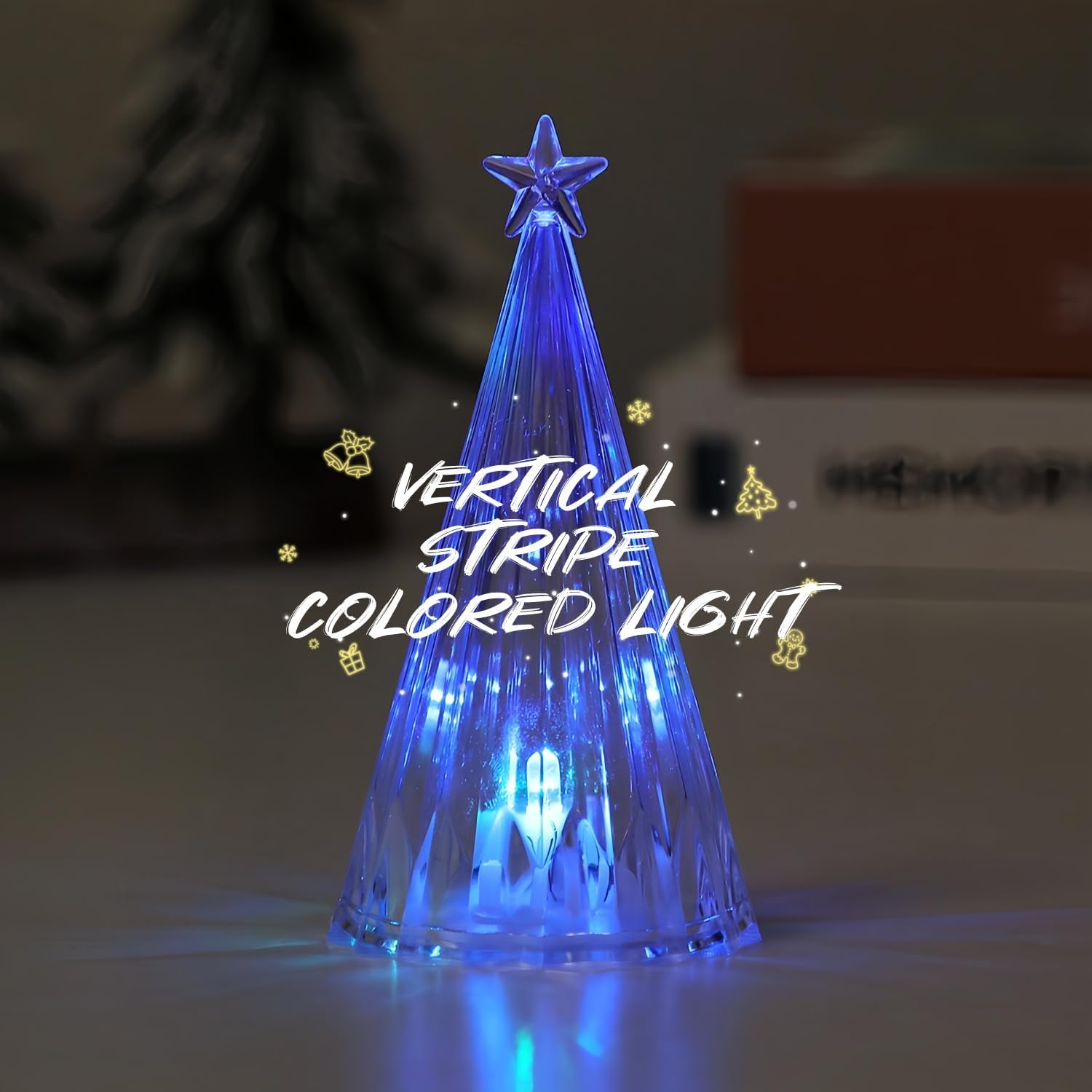 Pack of 4 Acrylic LED Christmas Trees, Coloured Luminous Christmas Trees, Lighting Christmas Tree Night Light, Christmas Lighting, Great Mood Light for Christmas, Christmas Decoration image number 3