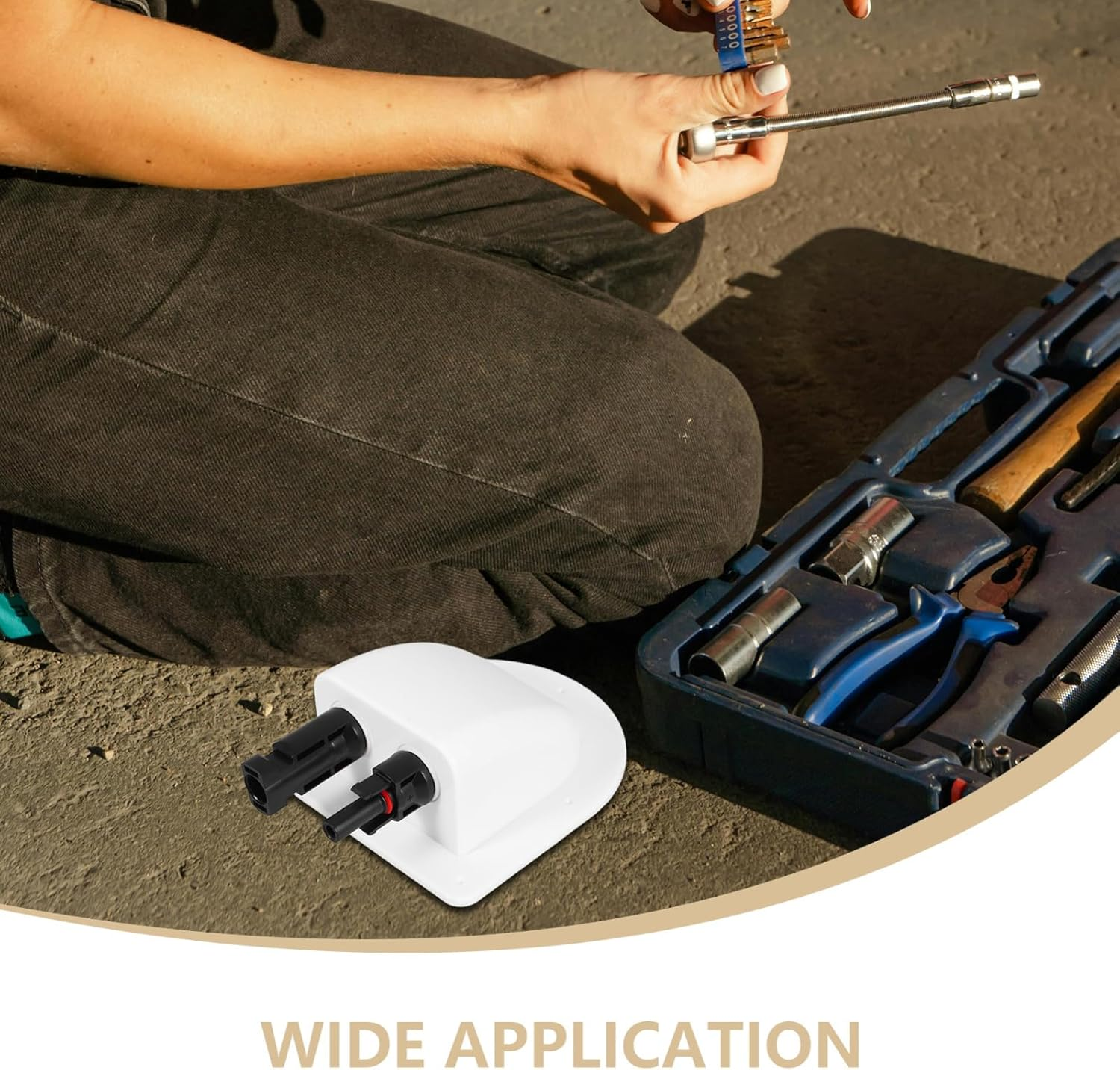 Alipis Solar Double Cable Entry Box Connector for Rv Yacht Boat Roof Easy Installation No Drilling Required Versatile Use for and Holiday Homes image number 5