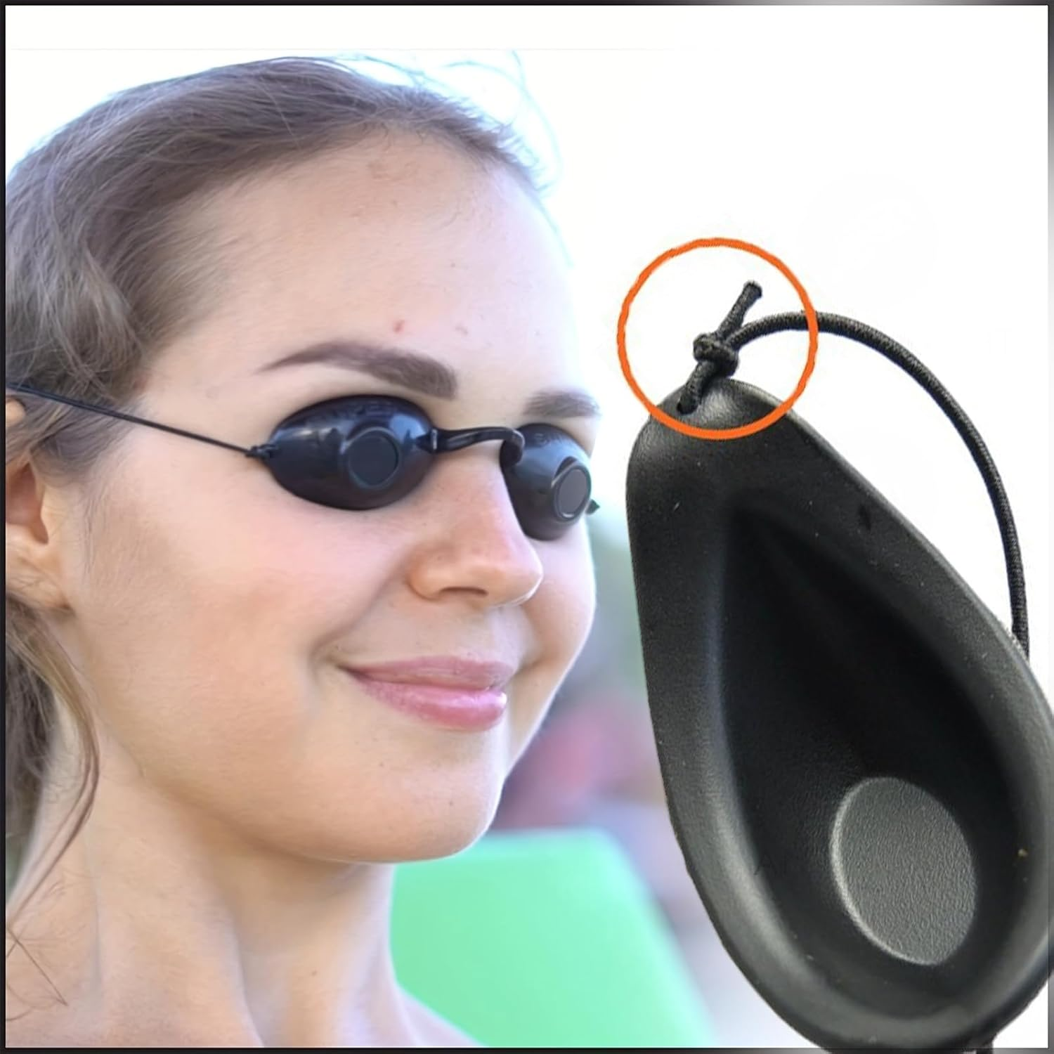 Safety Tanning Goggles and Durable Eye Patch for Light Protection during IPL UV Infrared LED Therapy and Beach Sunbathing with Transparent Storage Bags Black image number 3