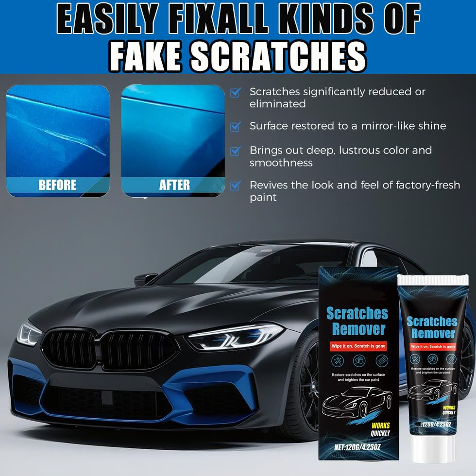 2 Pack Nano Sparkle Cloth Car Scratch Remover, Magic Wipes Cleaning Cloth Car Scratch Repair Paste- Easy to Repair Paint Scratches, Removes Swirls & Water Spots image number 2