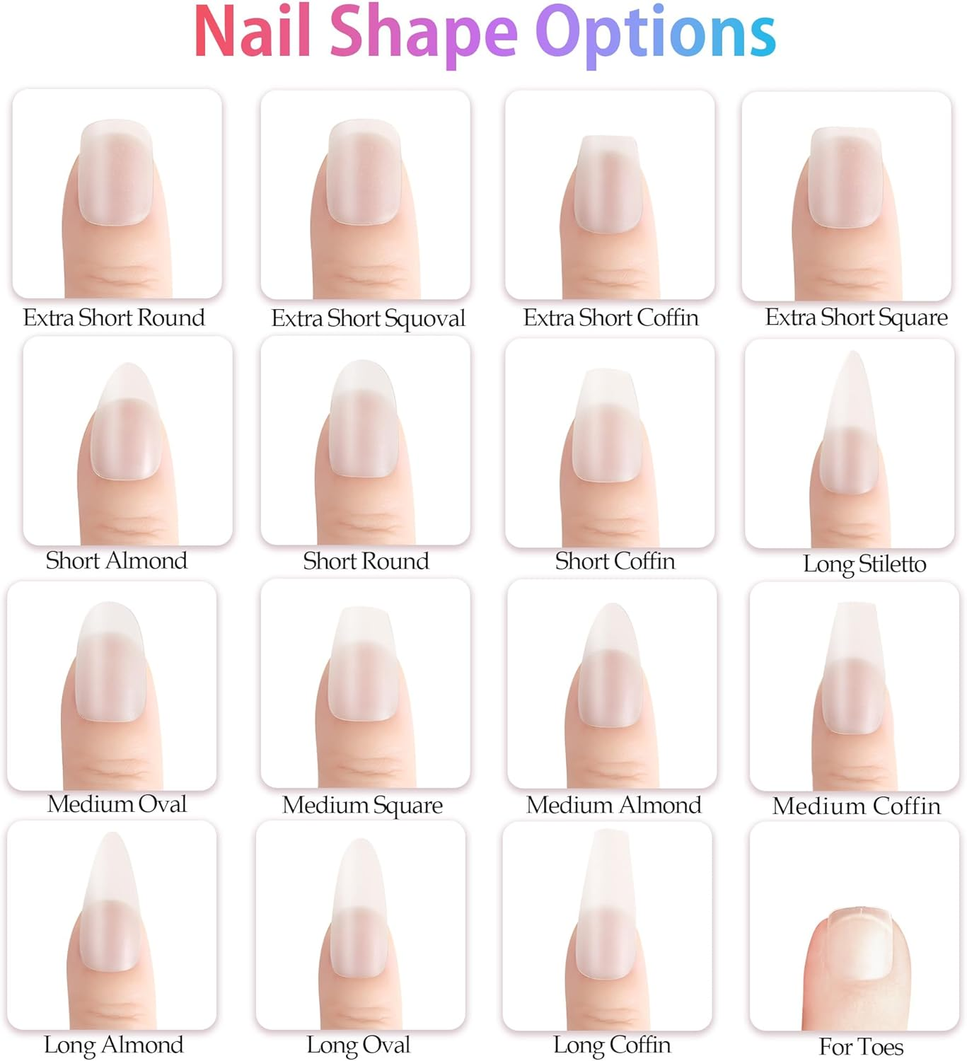 Sun&Beam Nails Fake Nails for Nails DIY Transparent Pop Translucent Clear Frosted Press on Nails Large Capacity Including Storage Box 12 Sizes 504 Pcs (#5-Short Ballerina Frosted) - Long Coffin image number 7