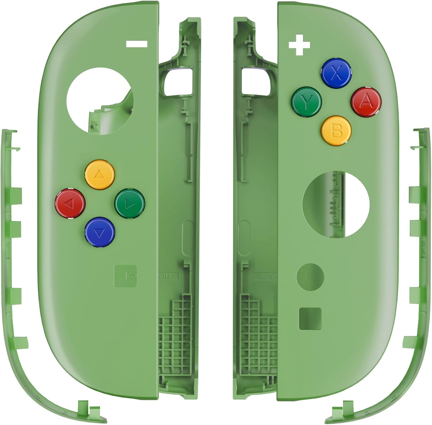 Extremerate Replacement Shell Buttons for Joycon 2, Custom Housing Faceplate Case + Decorative Strips + ABXY Direction Keys + Tools for Nintendo Switch 2 Controller - Essence Version - Matcha Green