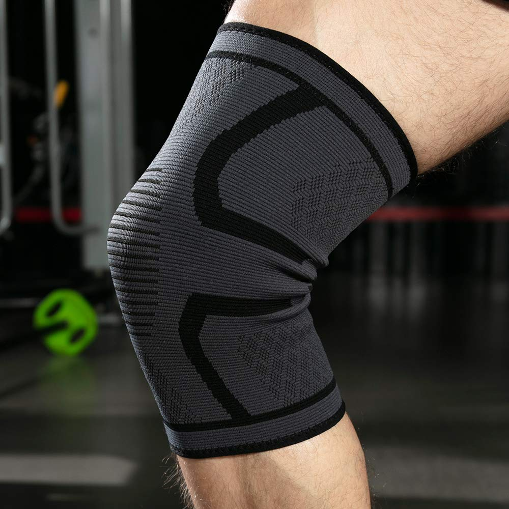 Elastic Knee Support Compression Brace Sleeve for Sports Joint Pain Arthritis (XL (48Cm-55Cm))